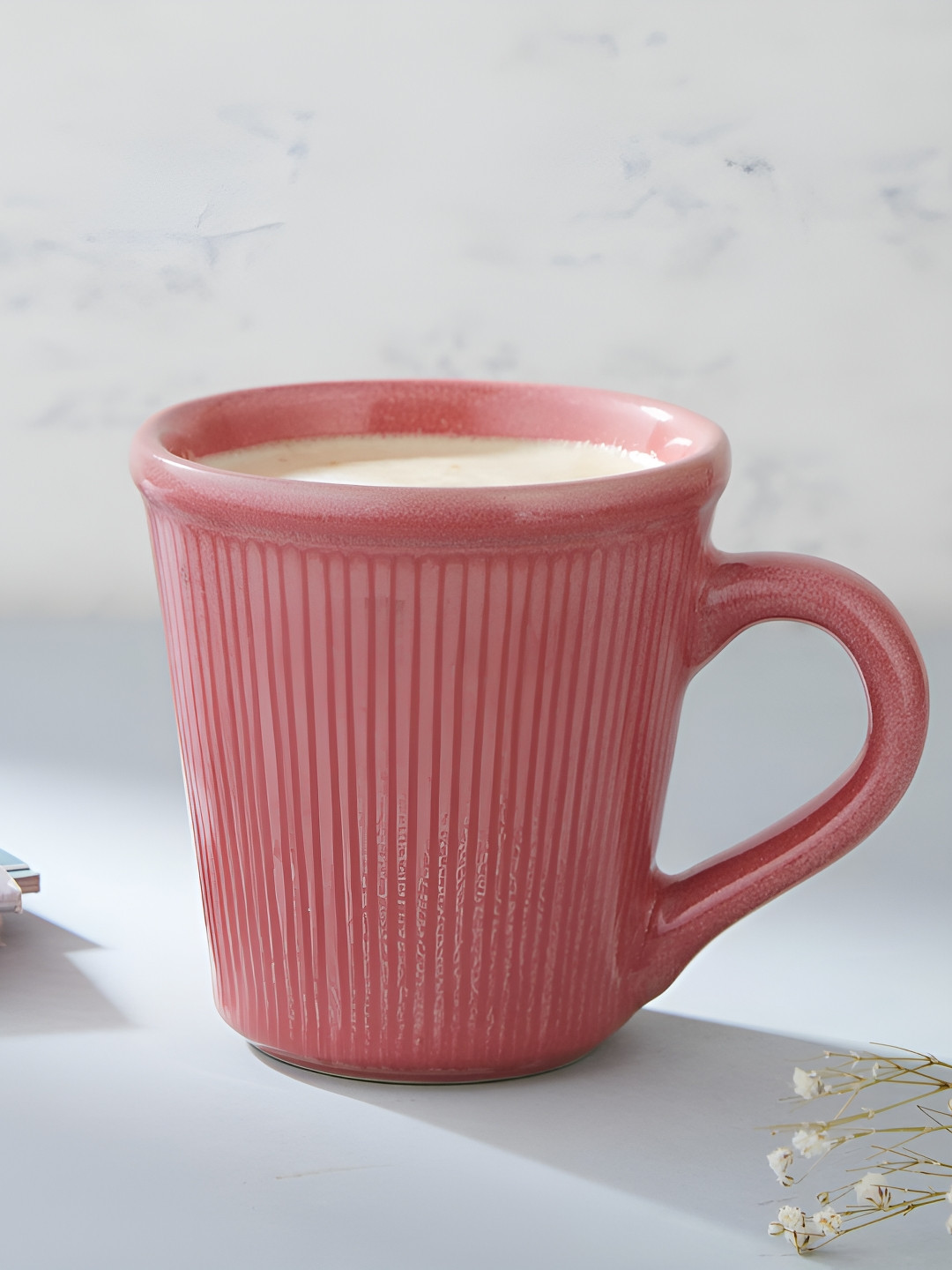 

Fabindia Red Textured Ceramic Glossy Mug 320 ml