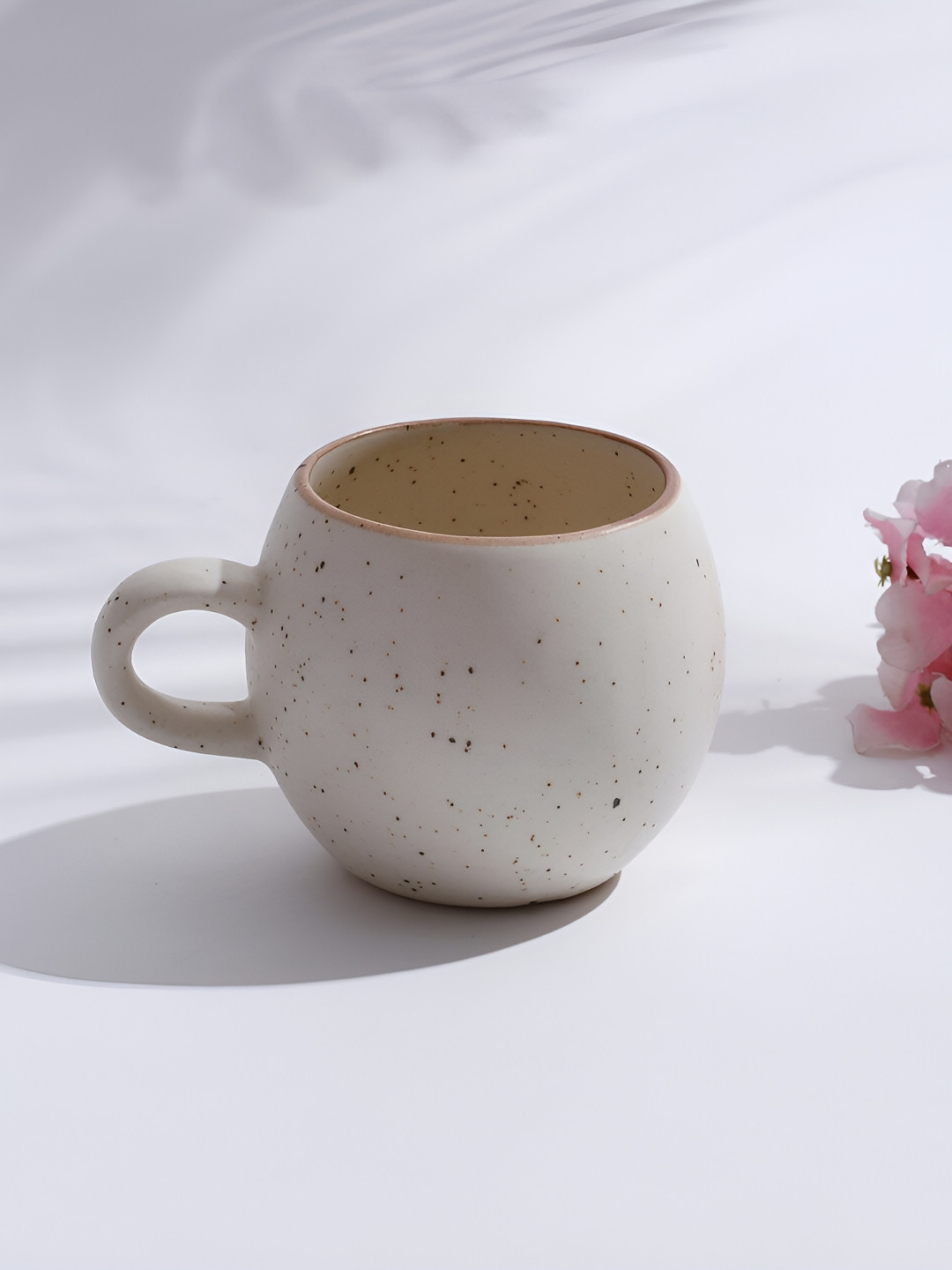 

Fabindia Off White & Brown Printed Ceramic Glossy Mug 320 ml