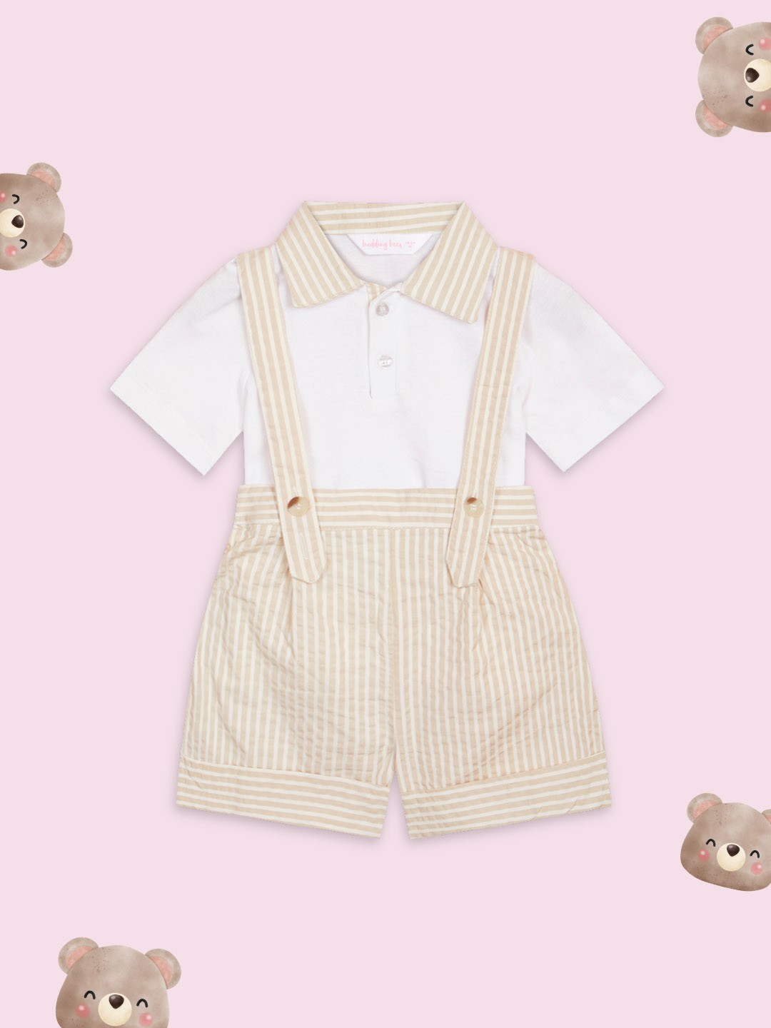 

Budding Bees Boys Shirt, Beige