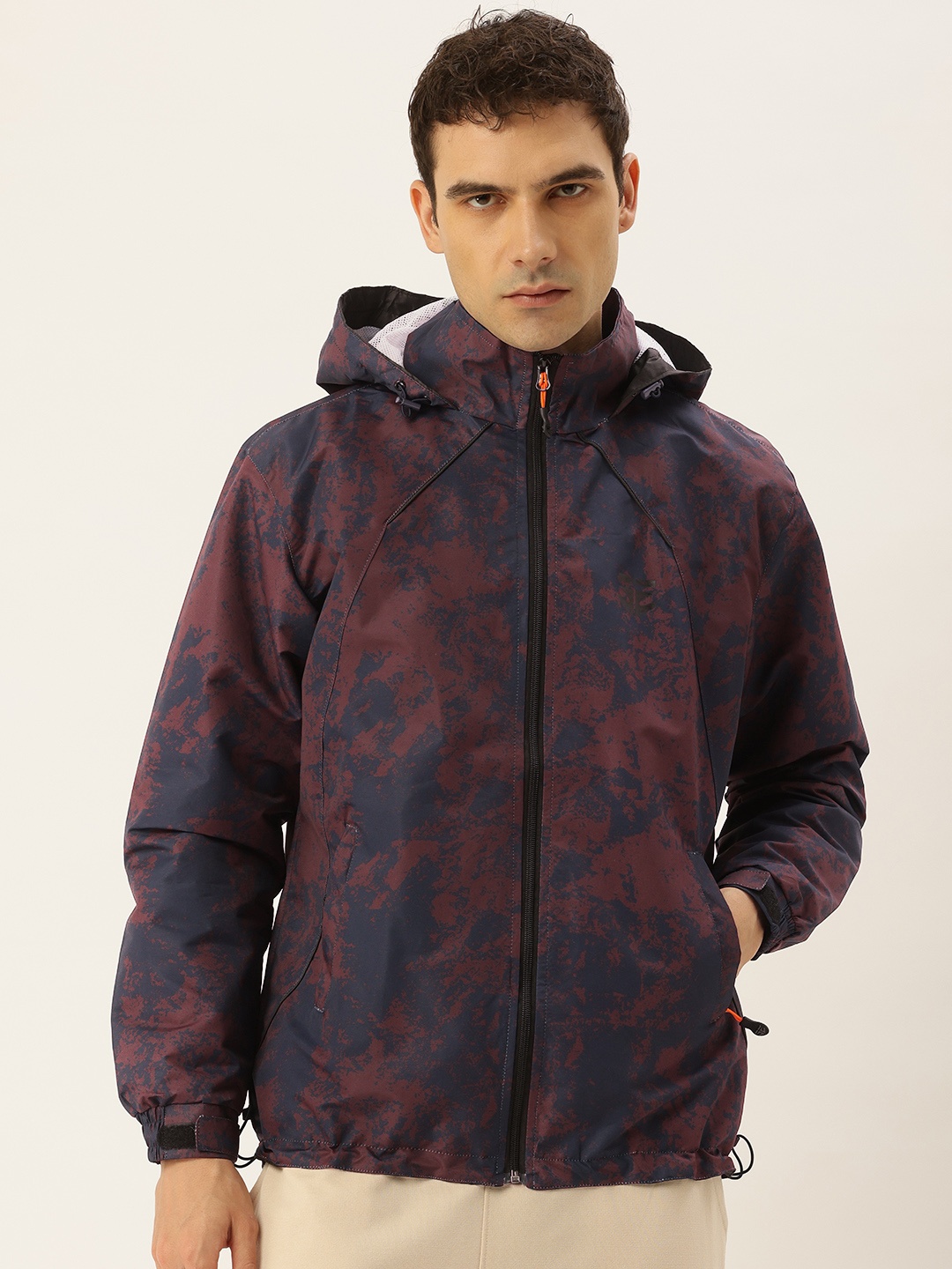 

Sports52 wear Printed Hooded Rain Jacket, Maroon