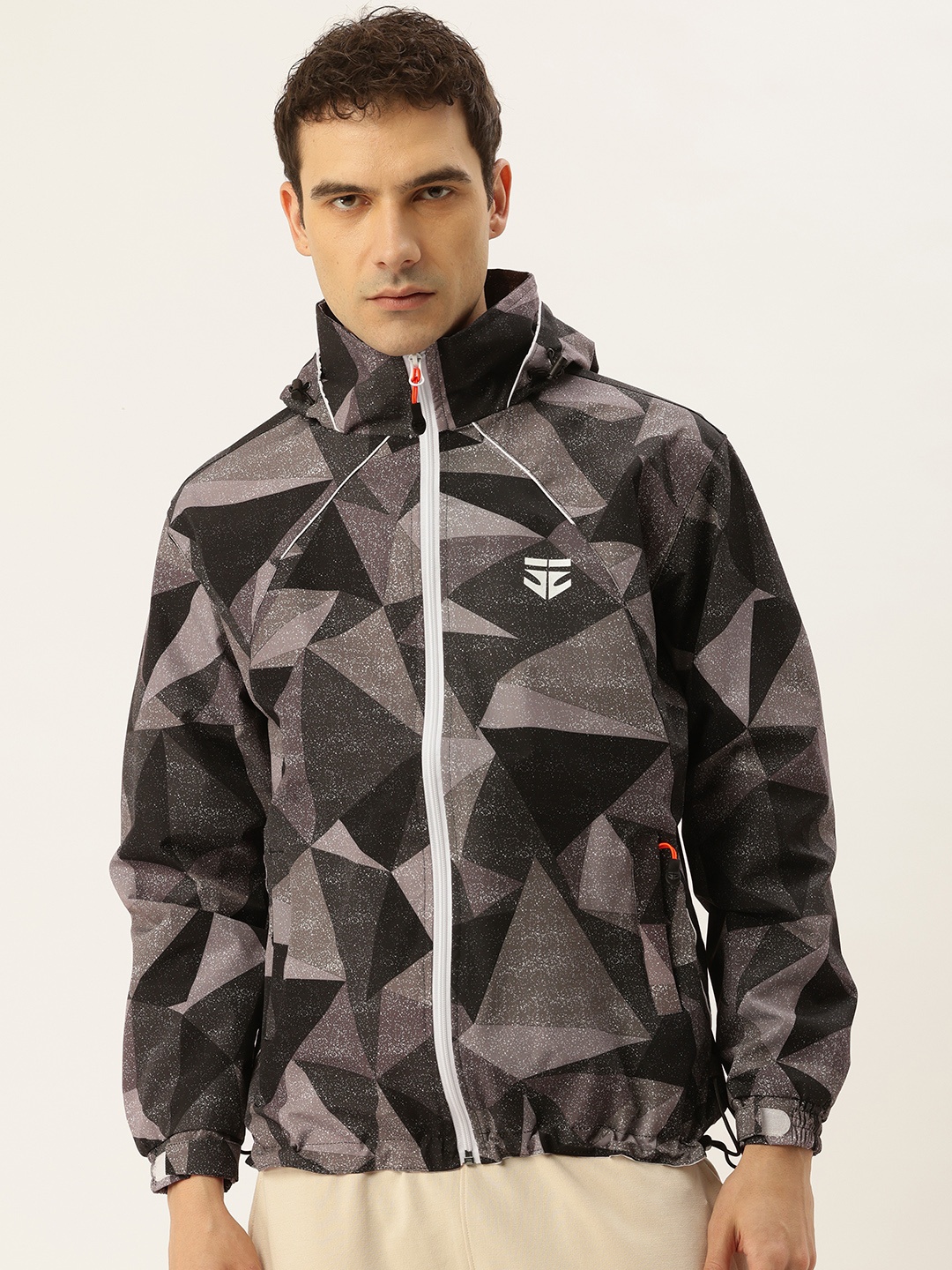 

Sports52 wear Comfort Fit Printed Hooded Rain Jacket, Multi