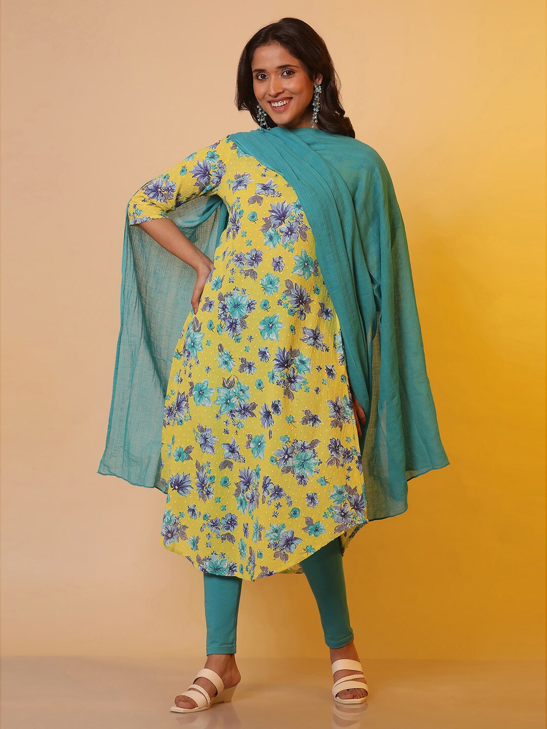 

AURELIA Pure Cotton Dupatta, Blue