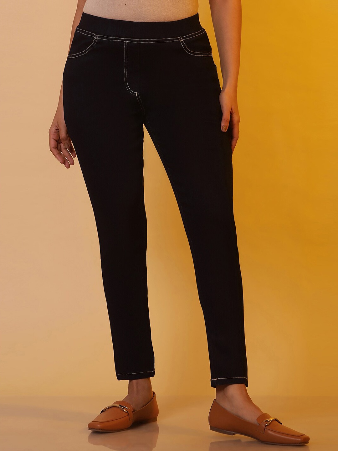 

AURELIA Skinny Fit Cotton Jeggings, Black