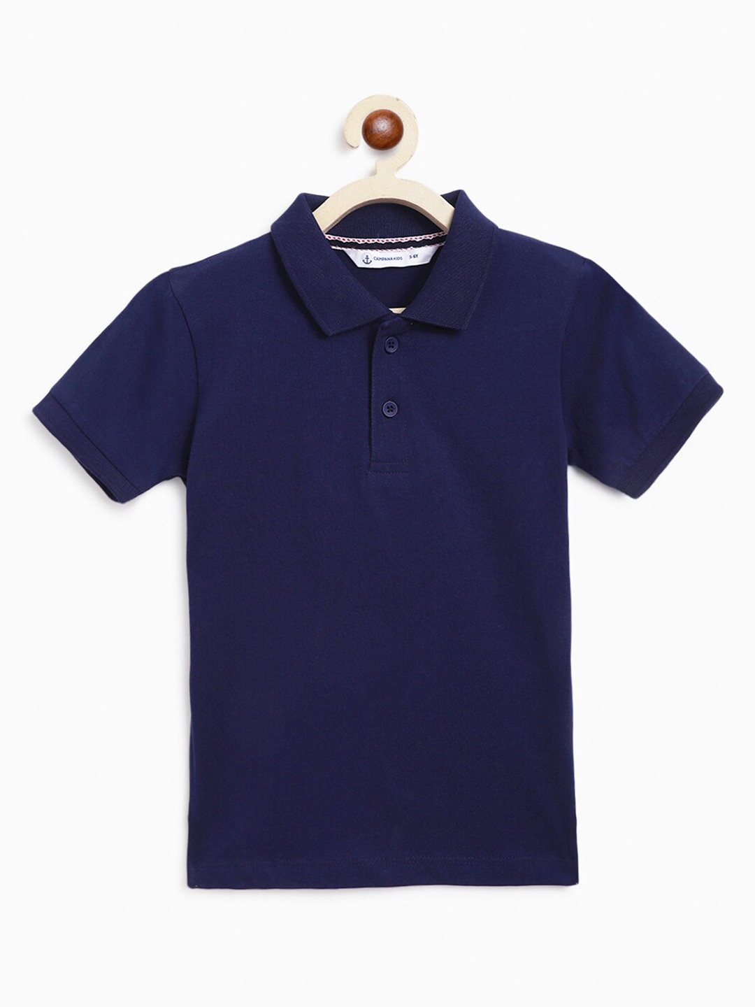 

Campana Boys Polo Collar Short Sleeves Cotton T-shirt, Navy blue