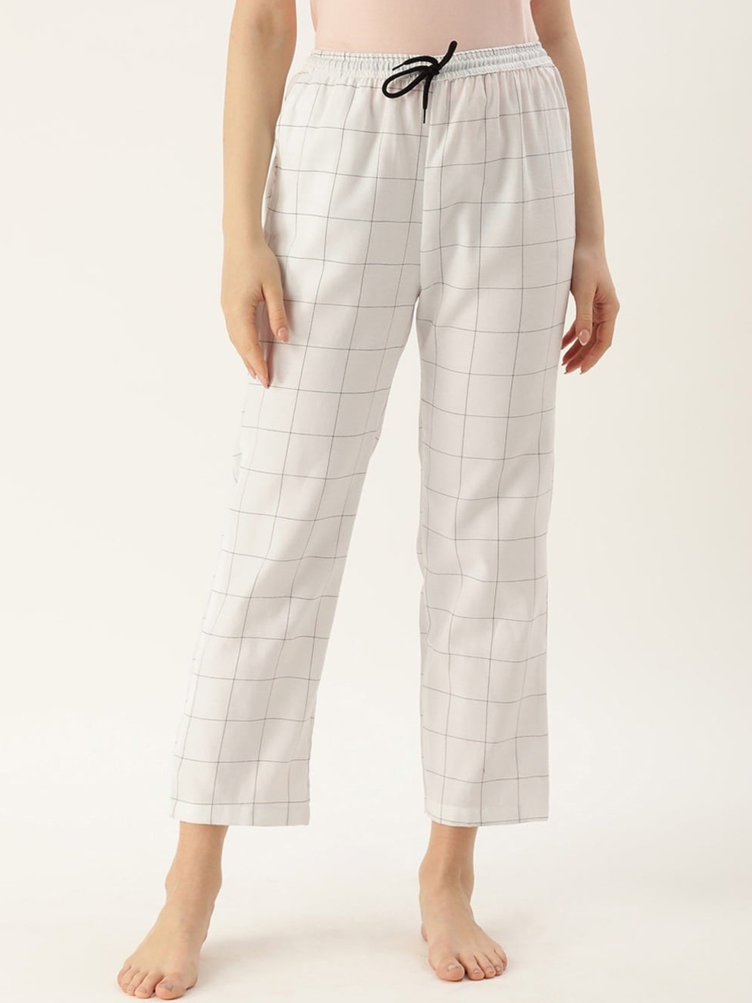 

Kryptic Women Checked Lounge Pants, White