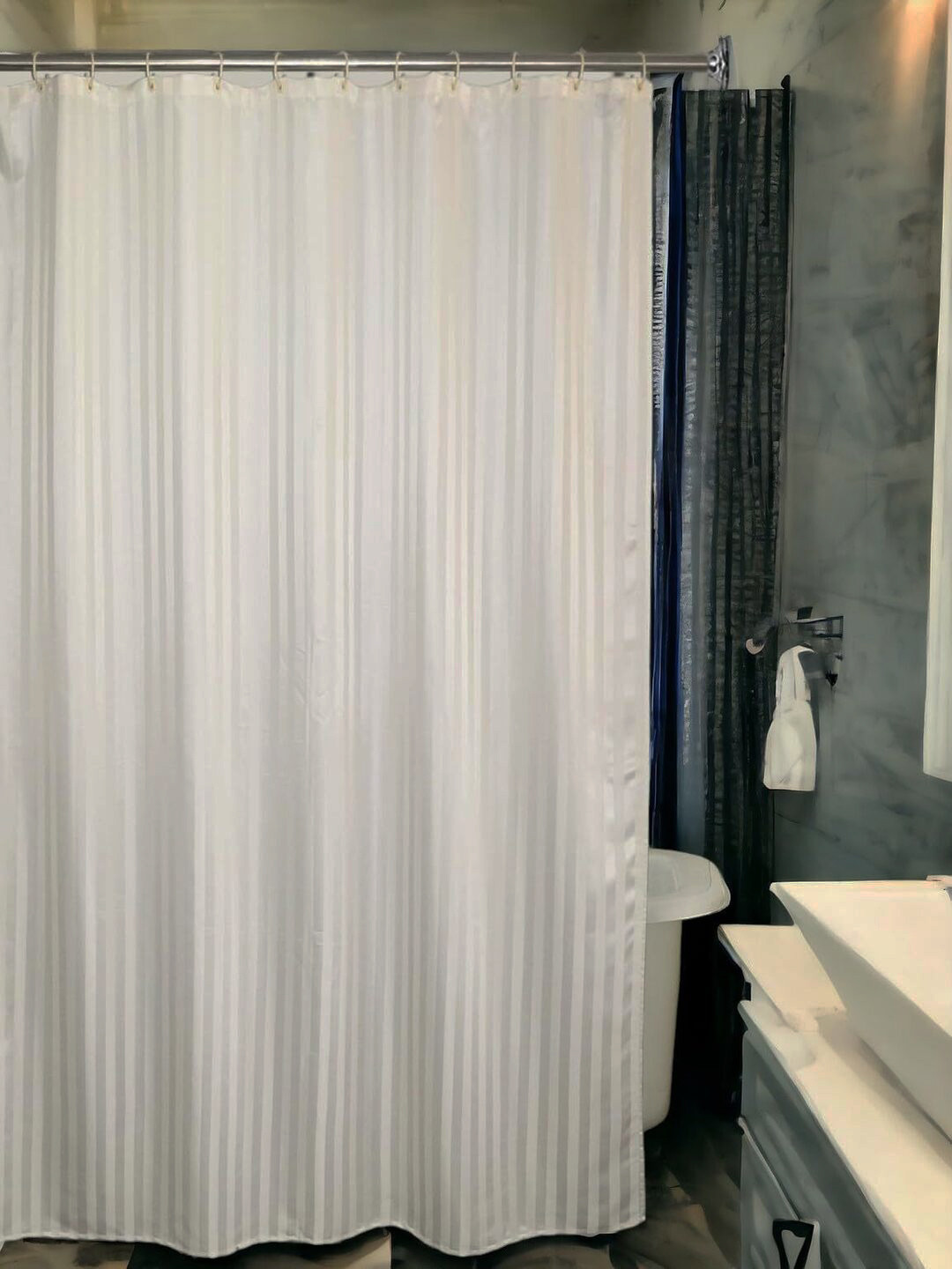 

CASA-NEST Waterproof Fabric Shower Curtain, White