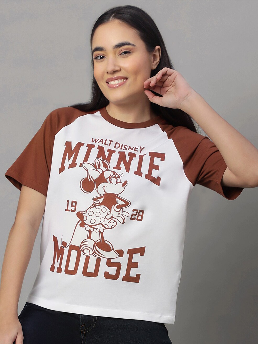 

Free Authority Pure Cotton Relaxed Fit Minnie Mouse Printed T-shirt, White