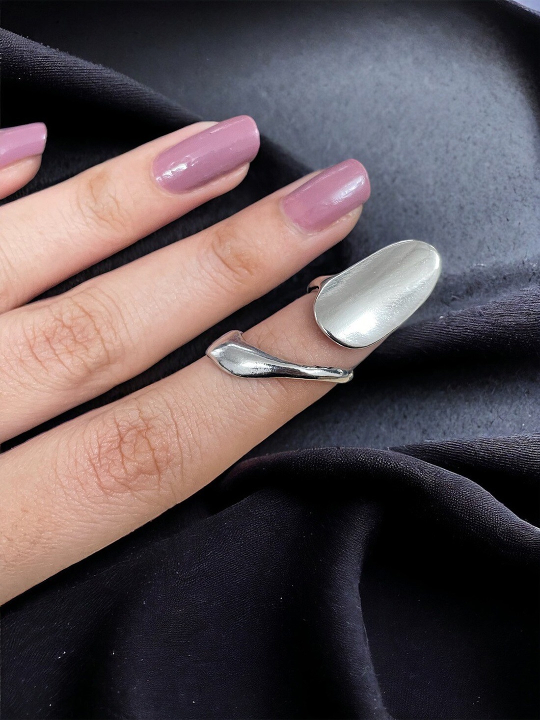 

ISHKAARA Silver-Plated Adjustable Finger Ring