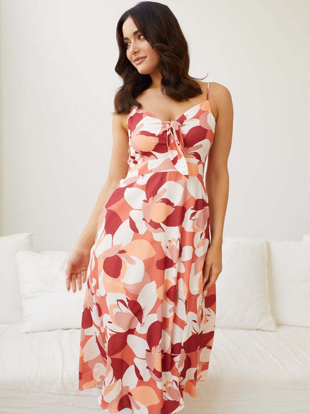 

StyleCast Pink & White Printed A-Line Dress