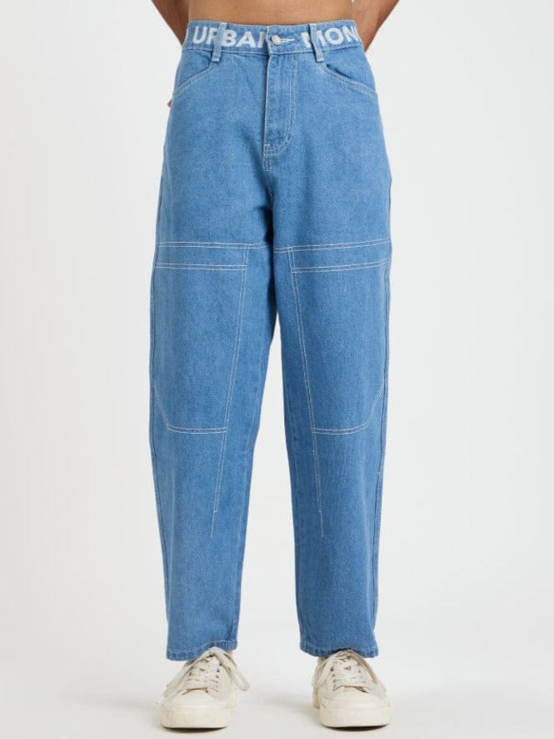

Urban Monkey Unisex Mid-Rise Clean Look Cotton Jeans, Blue