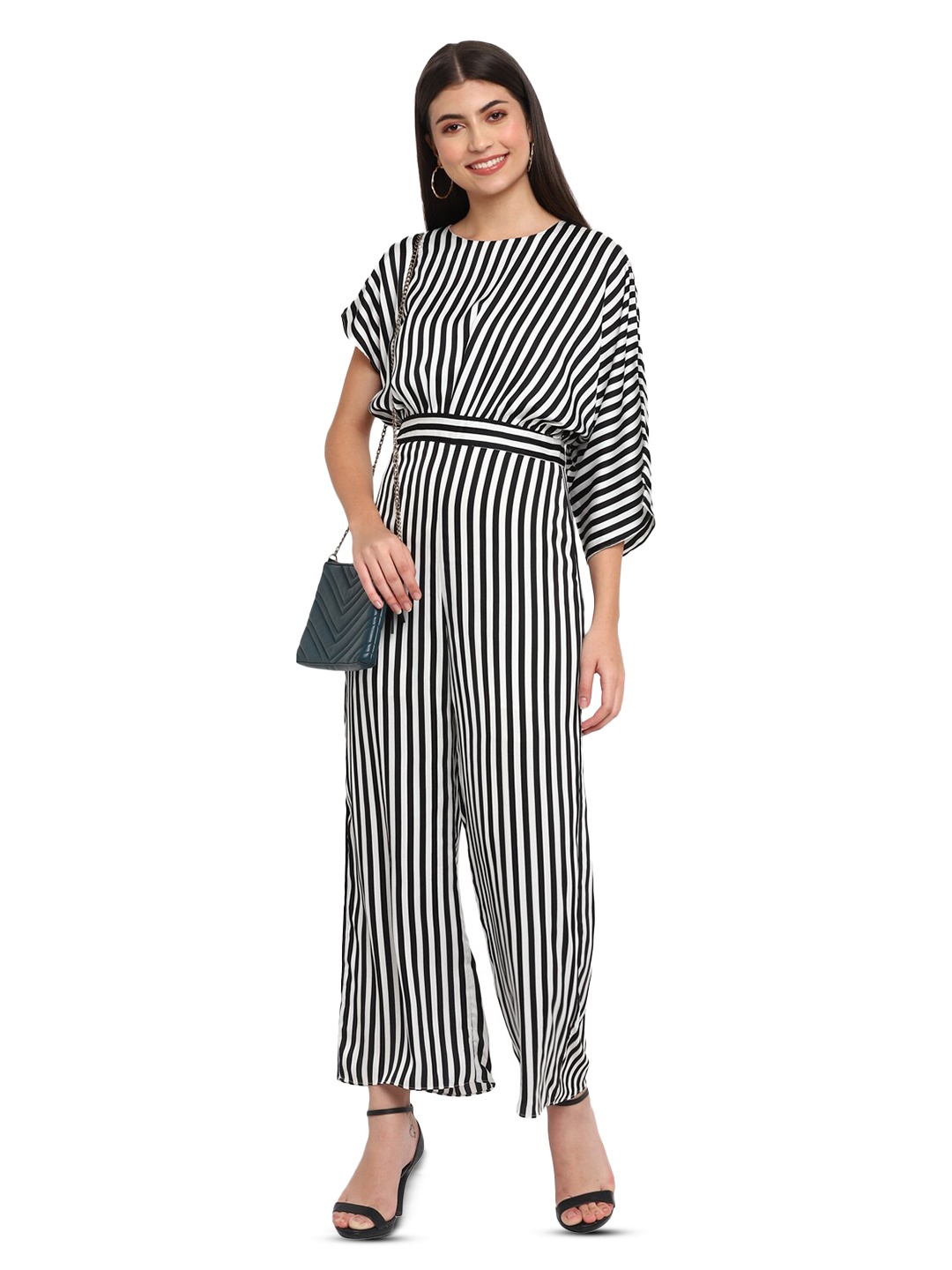 

shopbloom Striped Basic Jumpsuit, White