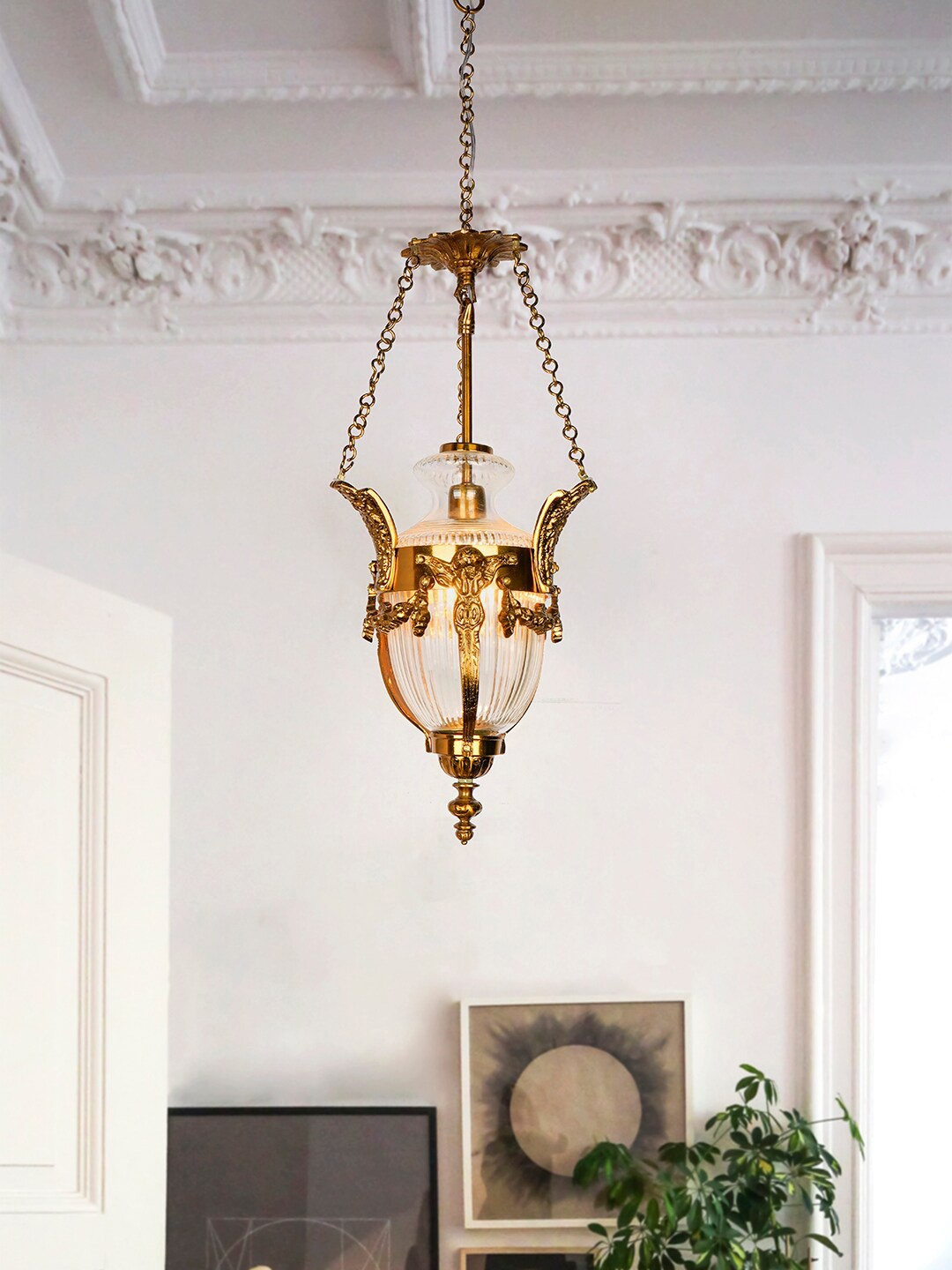

Fos Lighting Gold Toned Brass Pendant Ceiling Lamps