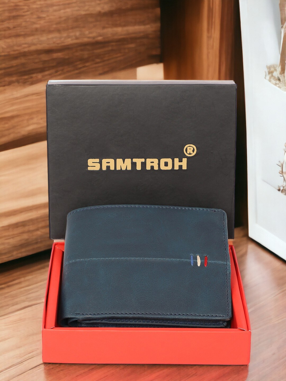 

SAMTROH Men Two Fold Wallet, Blue