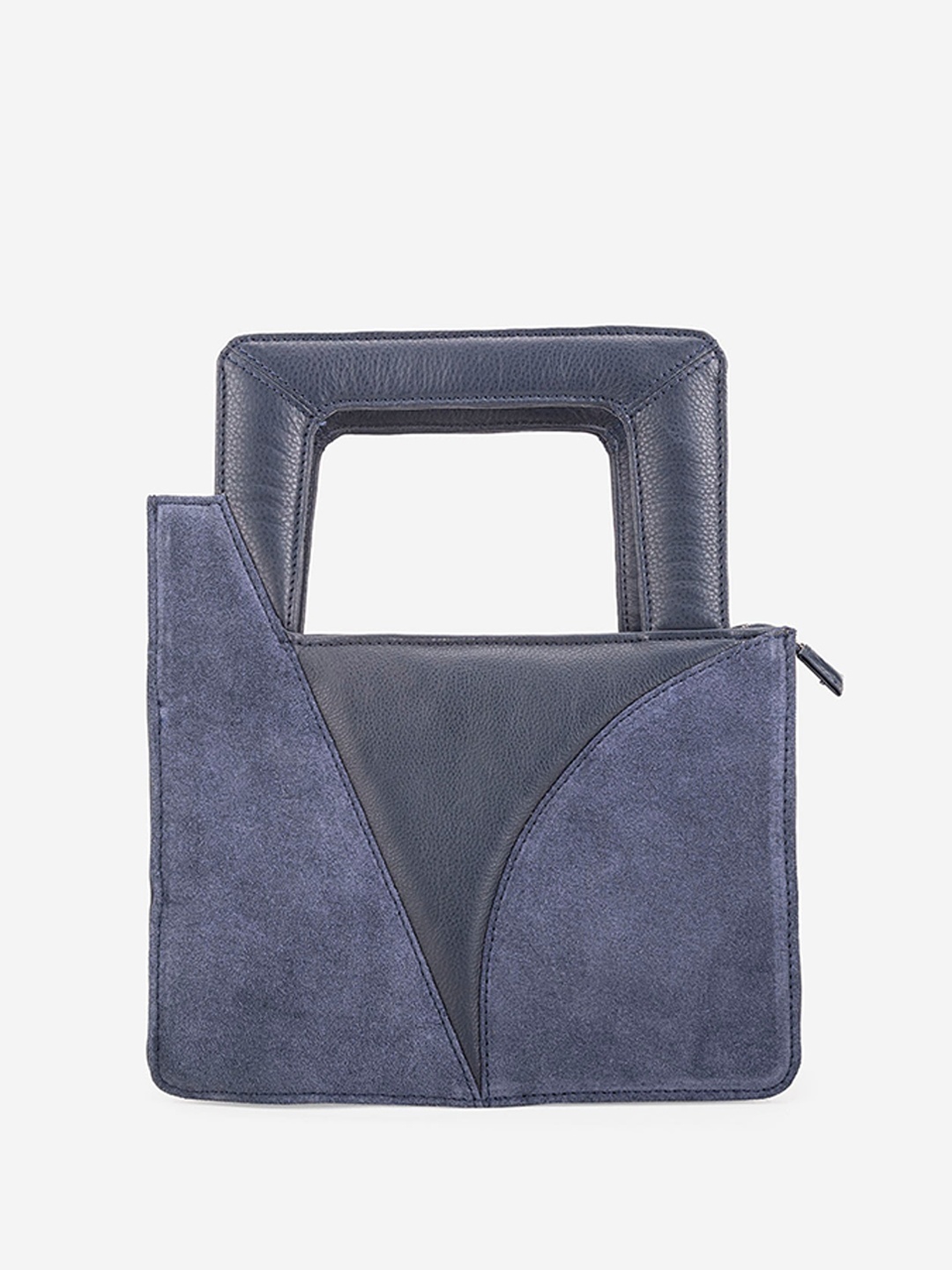 

Abelardo De Moda Textured Leather Structured Handheld Bag, Blue