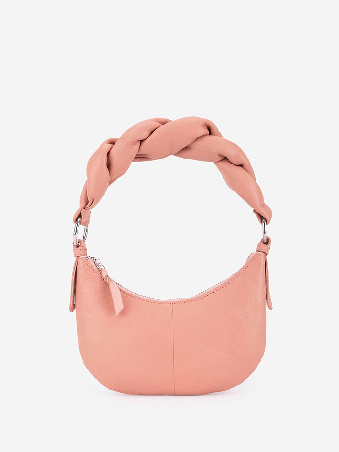 

Abelardo De Moda Leather Half Moon Handheld Bag, Nude
