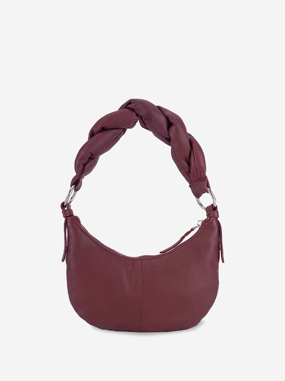 

Abelardo De Moda Leather Swagger Handheld Bag, Maroon