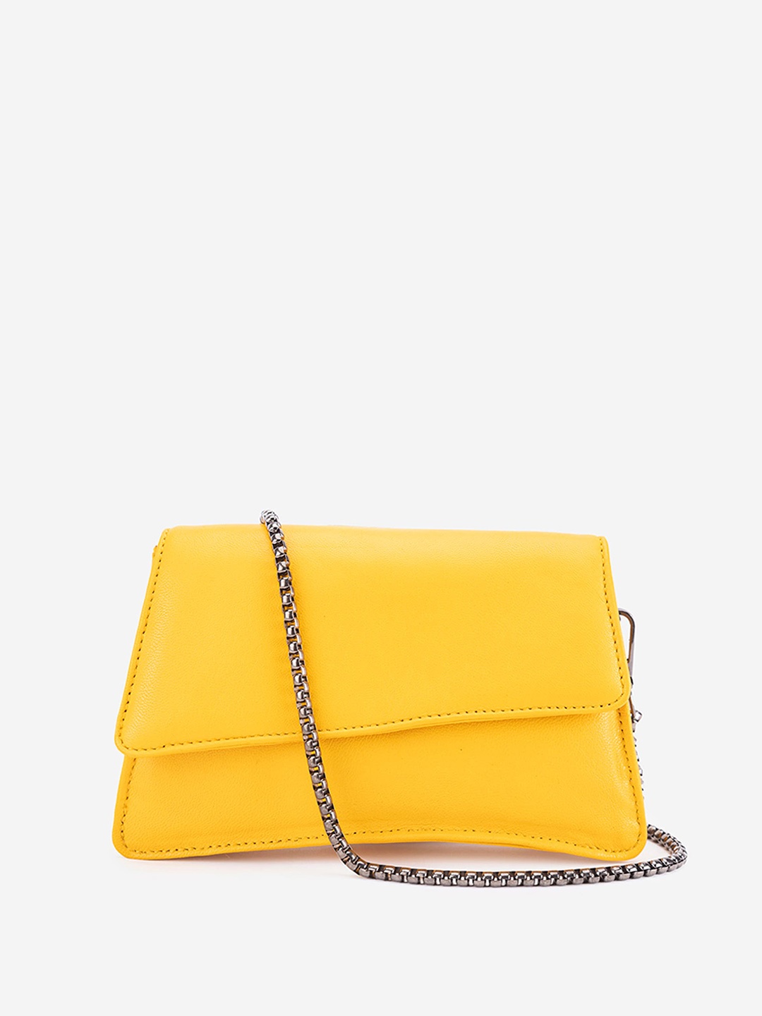 

Abelardo De Moda Leather Structured Sling Bag, Yellow