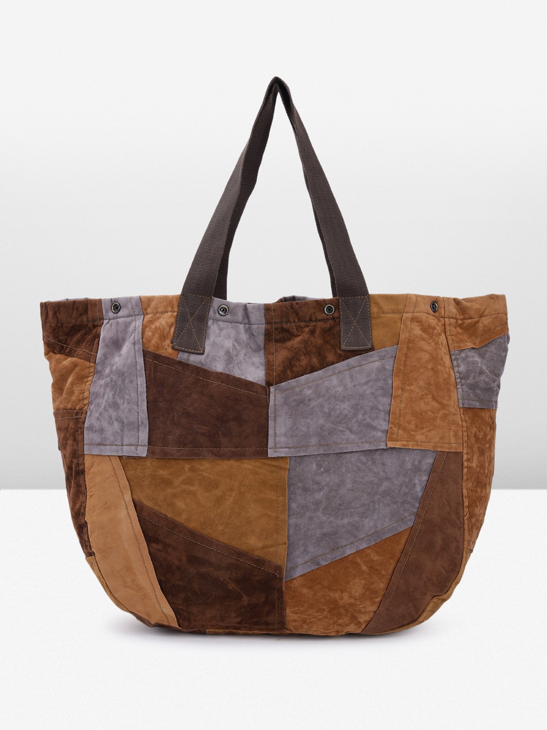 

Roadster Textured Shopper Tote Bag with Cut Work, Multi