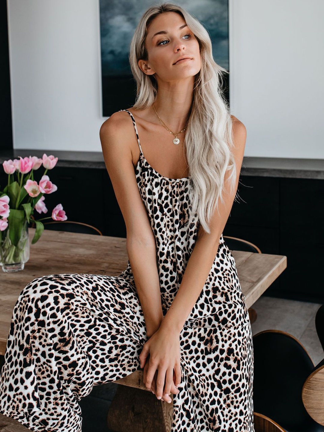 

StyleCast Printed Basic Jumpsuit, White