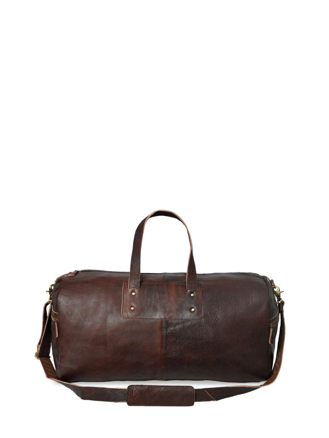 

MaheTri Leather Large Minimalist Weekender Duffel Bag, Brown