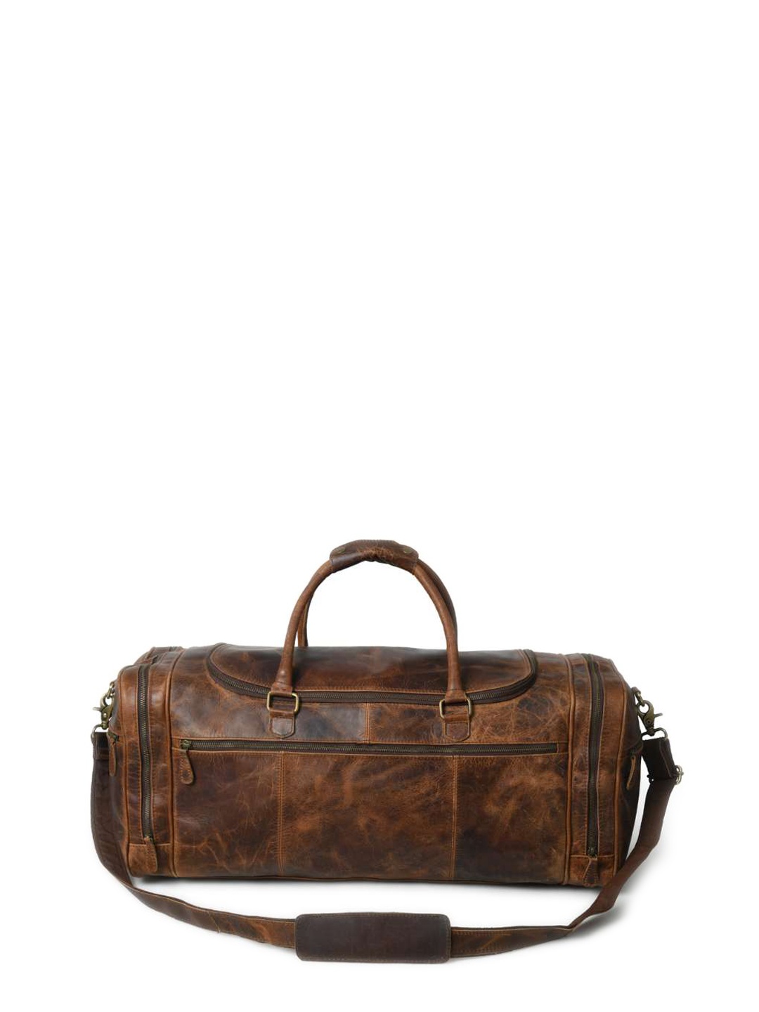 

MaheTri Leather Large Casual Duffel Bag, Brown