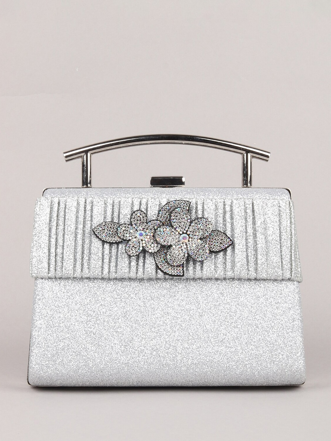 

ODETTE Embellished Purse Clutch, Silver