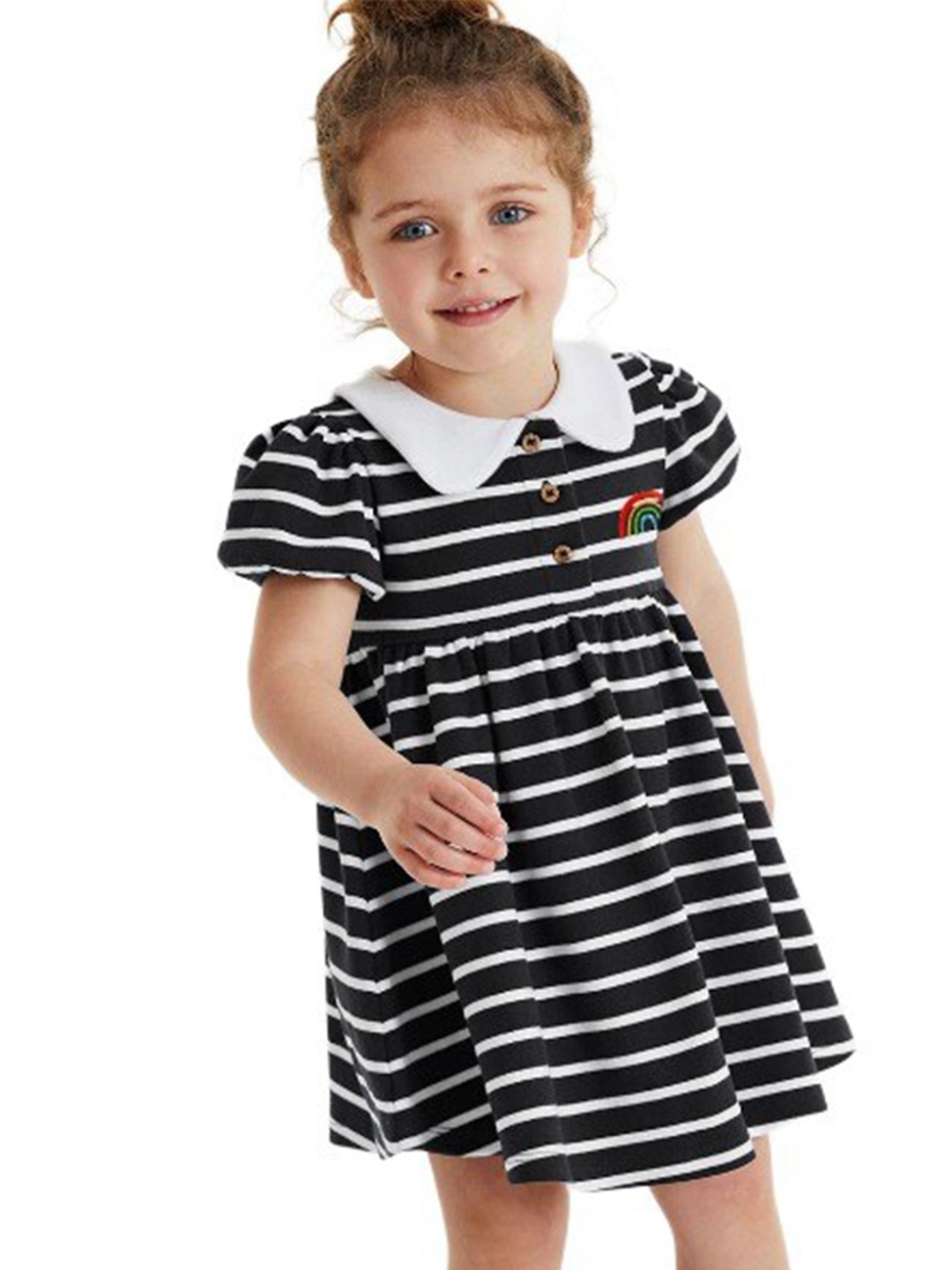 

StyleCast Girls Striped A-Line Dress, Black