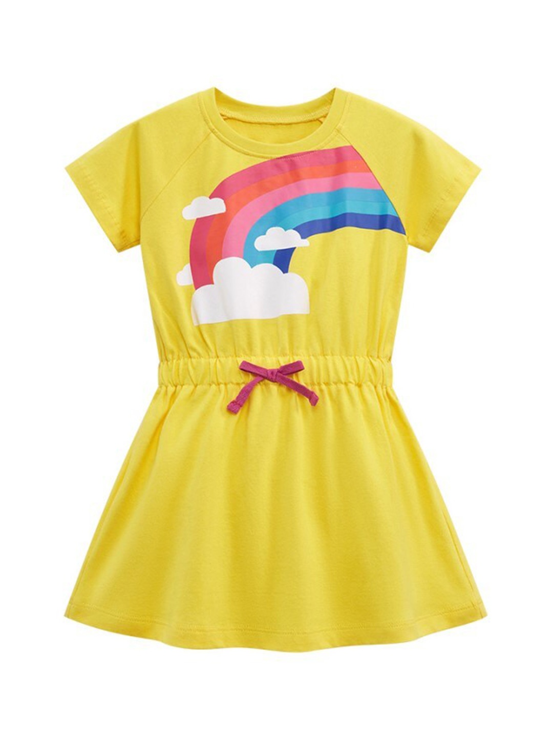 

StyleCast Girls Yellow Graphic Printed Cotton A-Line Dress