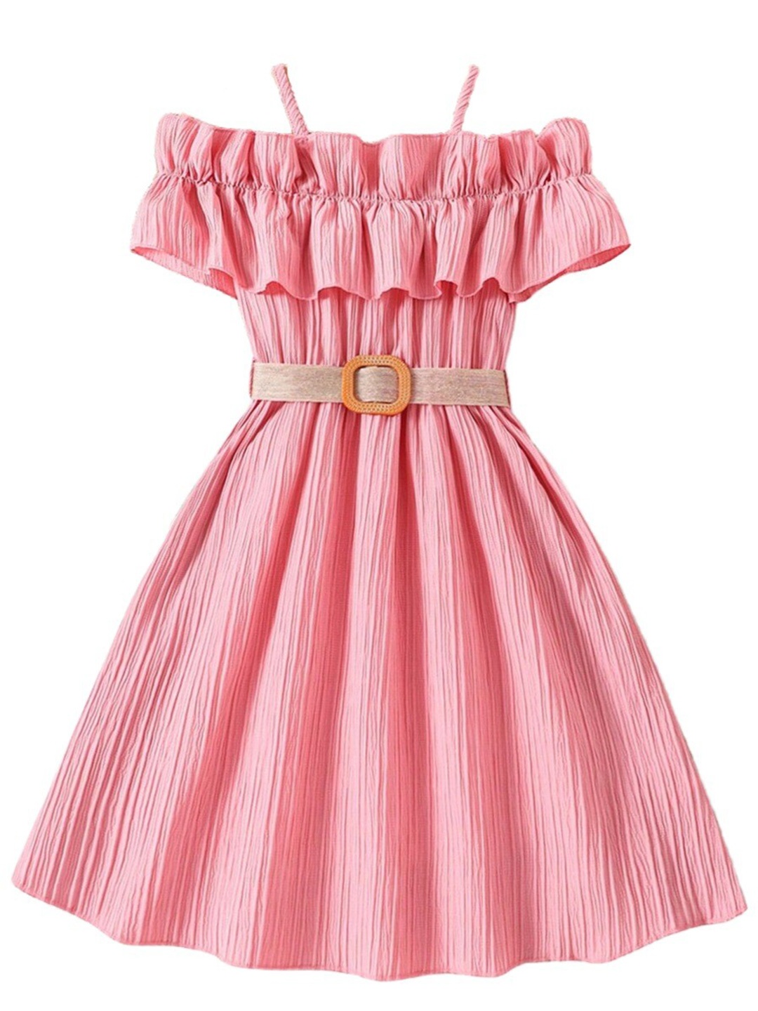 

StyleCast Pink Girls Fit & Flare Belted Maxi Dress