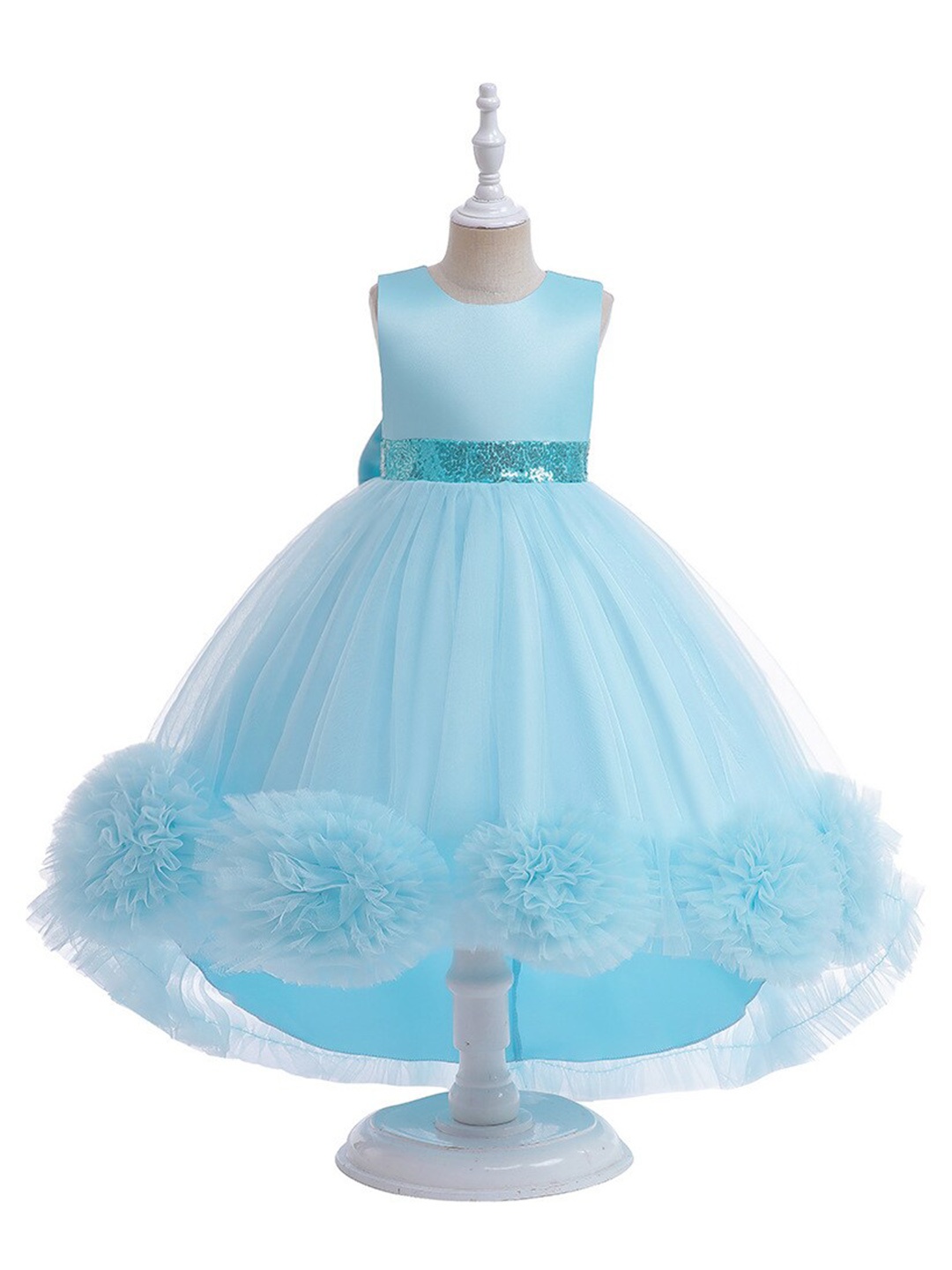 

StyleCast Blue Girls Sleeveless Applique High-Low Fit & Flare Maxi Dress