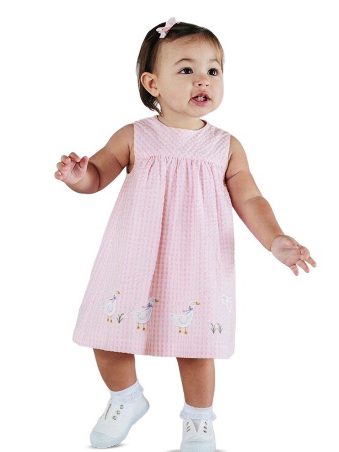 

StyleCast Girls Pink Checked A-Line Dress