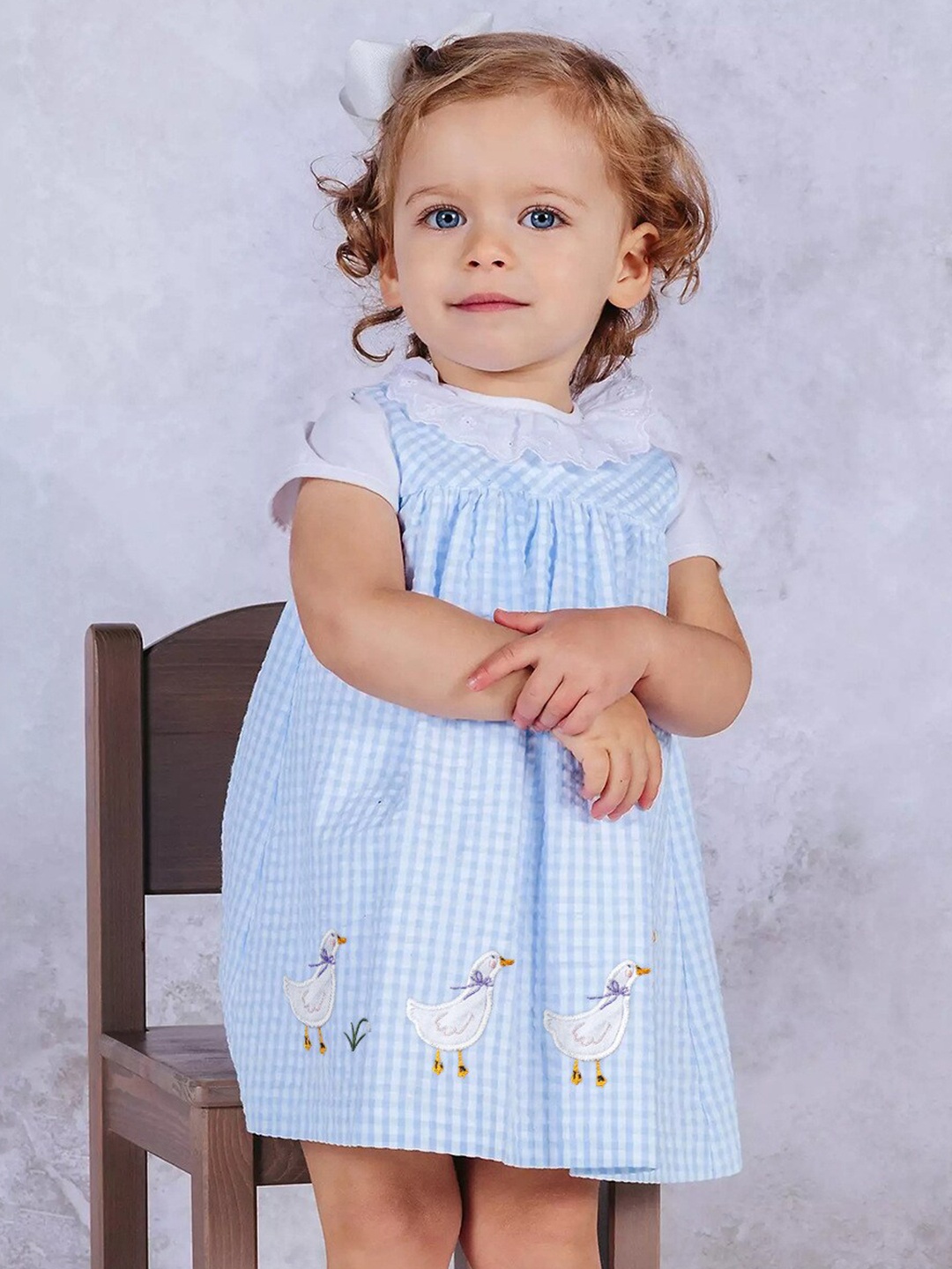 

StyleCast Girls Blue Checked A-Line Dress