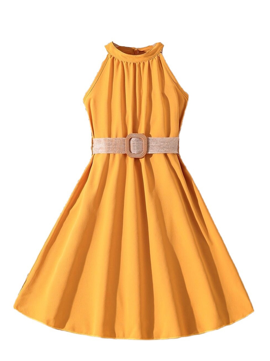 

StyleCast Girls Yellow Halter Neck Sleeveless A-Line Dress