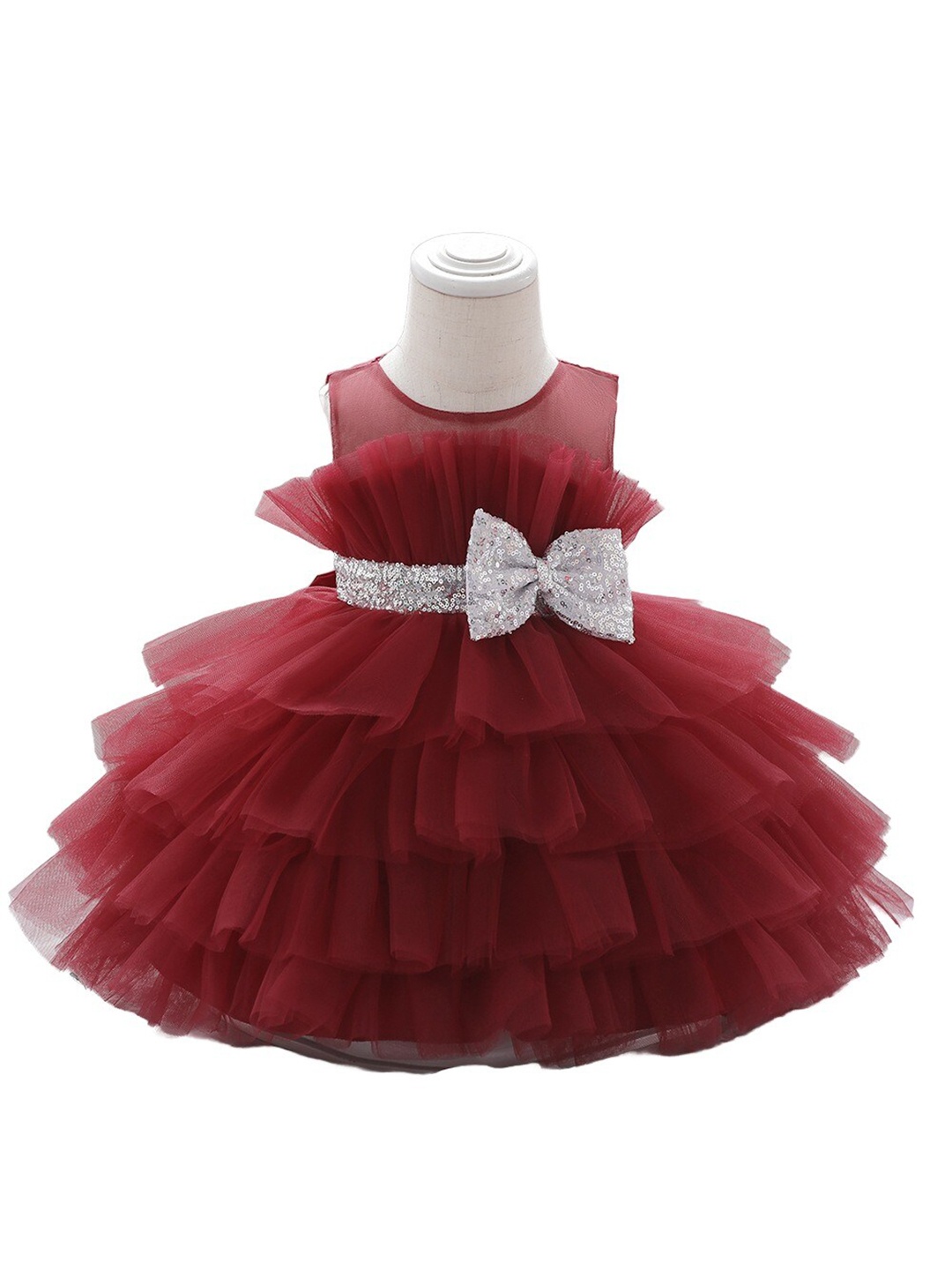 

StyleCast Girls Maroon Ruffled Fit & Flare Dress