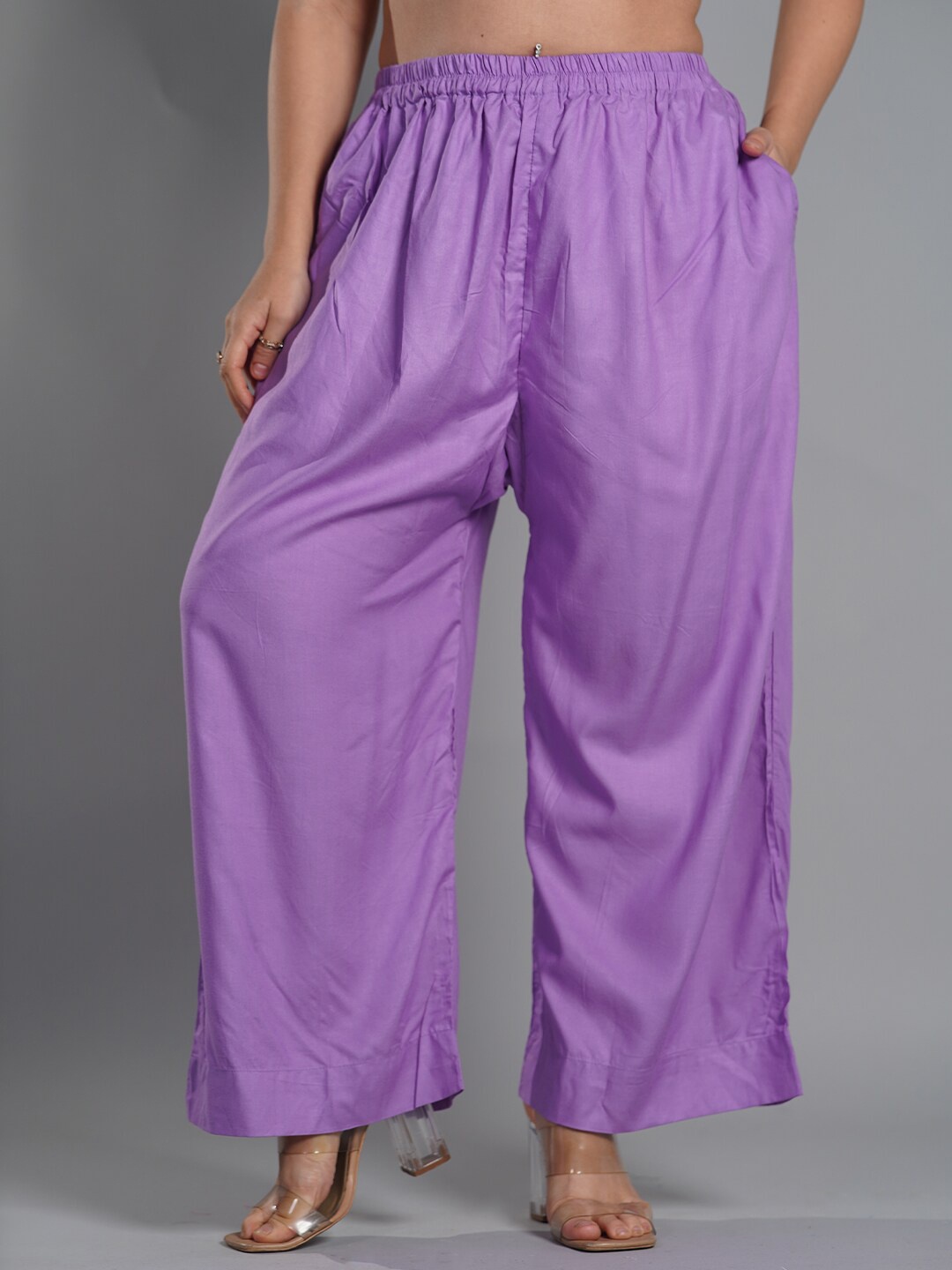 

LetsDressUp Wide Leg Palazzos, Lavender