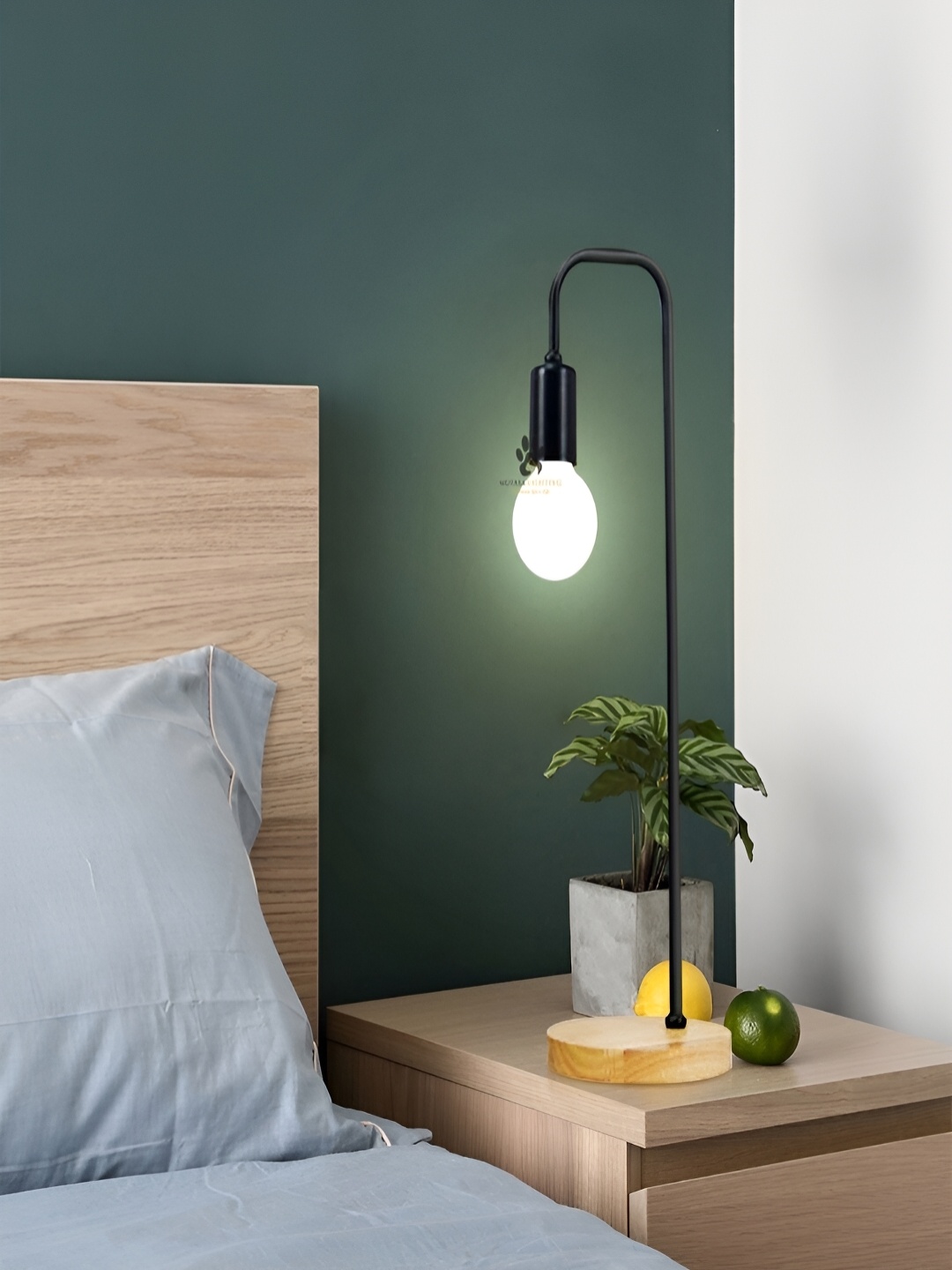 

Mufasa Black Textured Aluminium Contemporary Abstract Shaped Table Lamp with Bulb