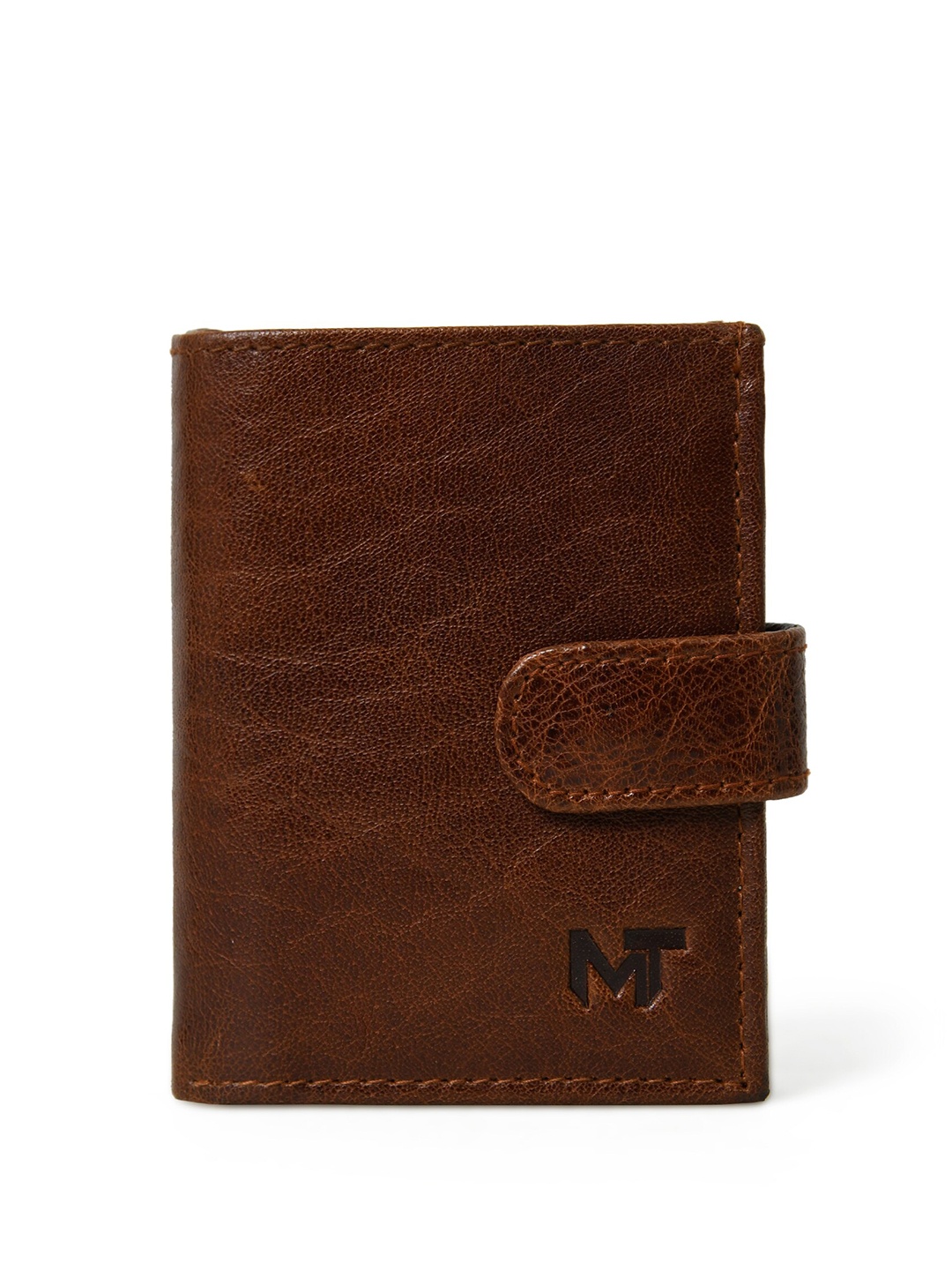 

MaheTri Men Self Design Leather Two Fold Wallet, Brown