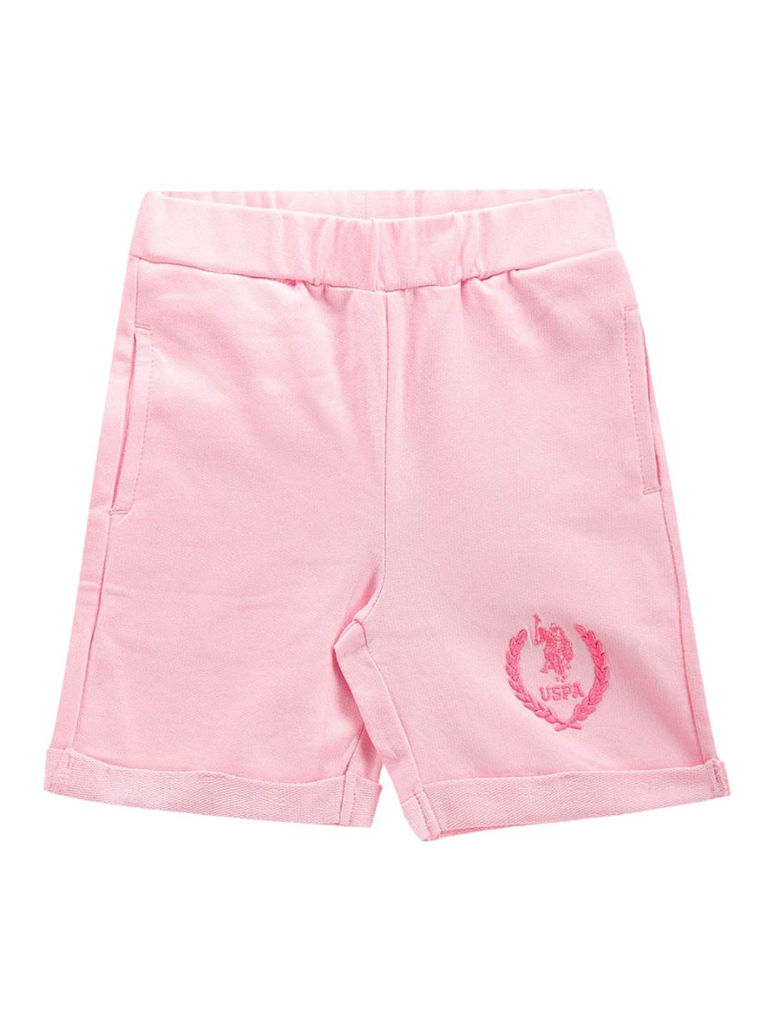 

U.S. Polo Assn. Kids Girls Mid-Rise Shorts, Pink