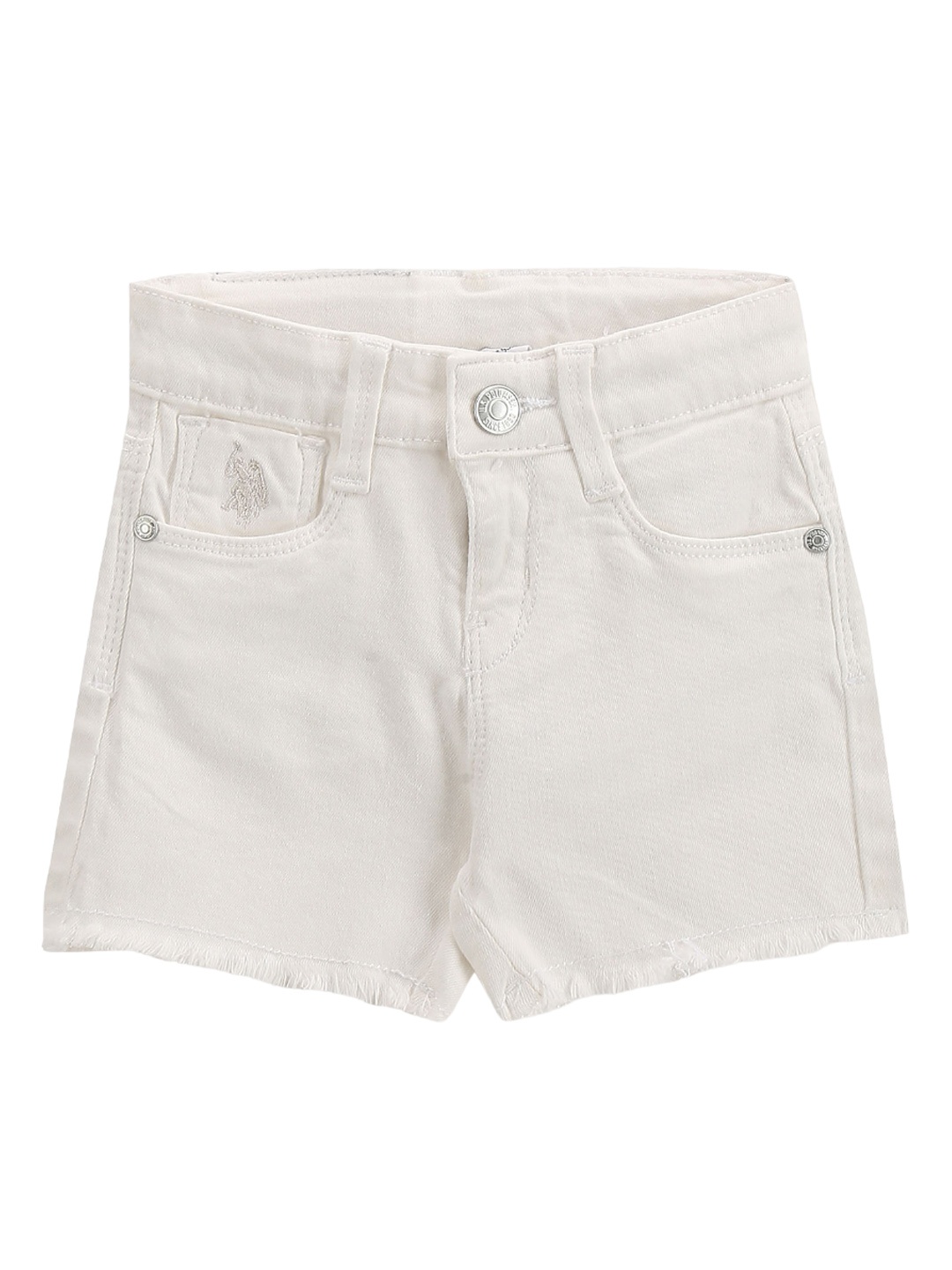 

U.S. Polo Assn. Kids Girls Twill Denim Shorts, White
