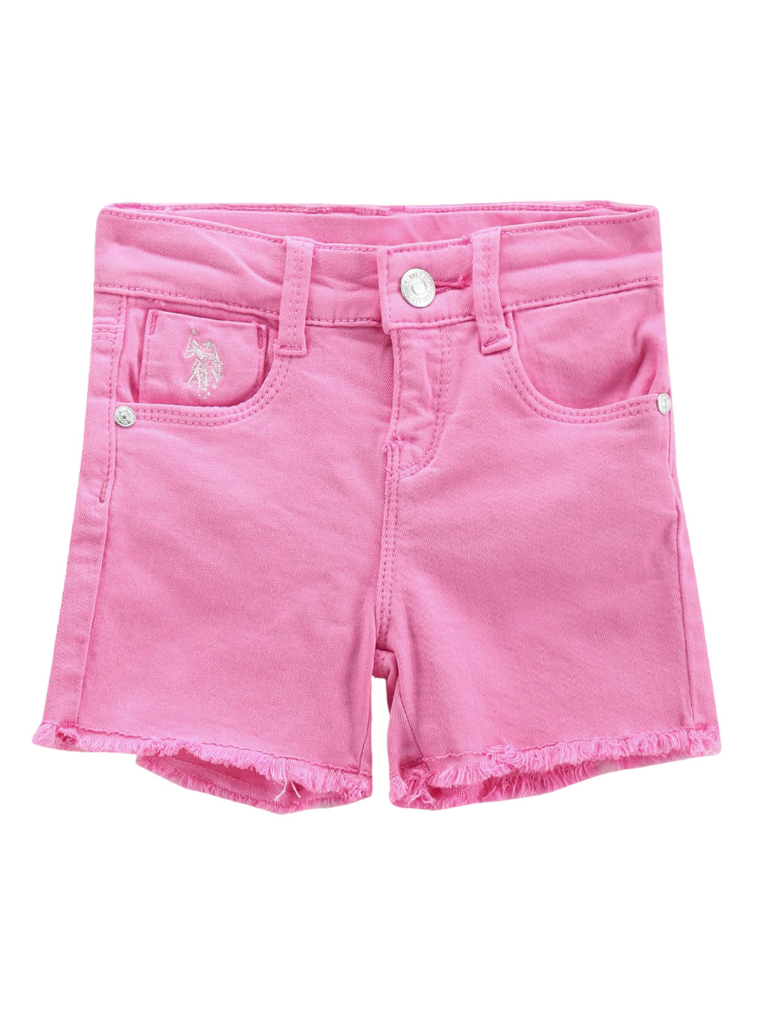 

U.S. Polo Assn. Kids Girls Mid-Rise Denim Shorts, Pink
