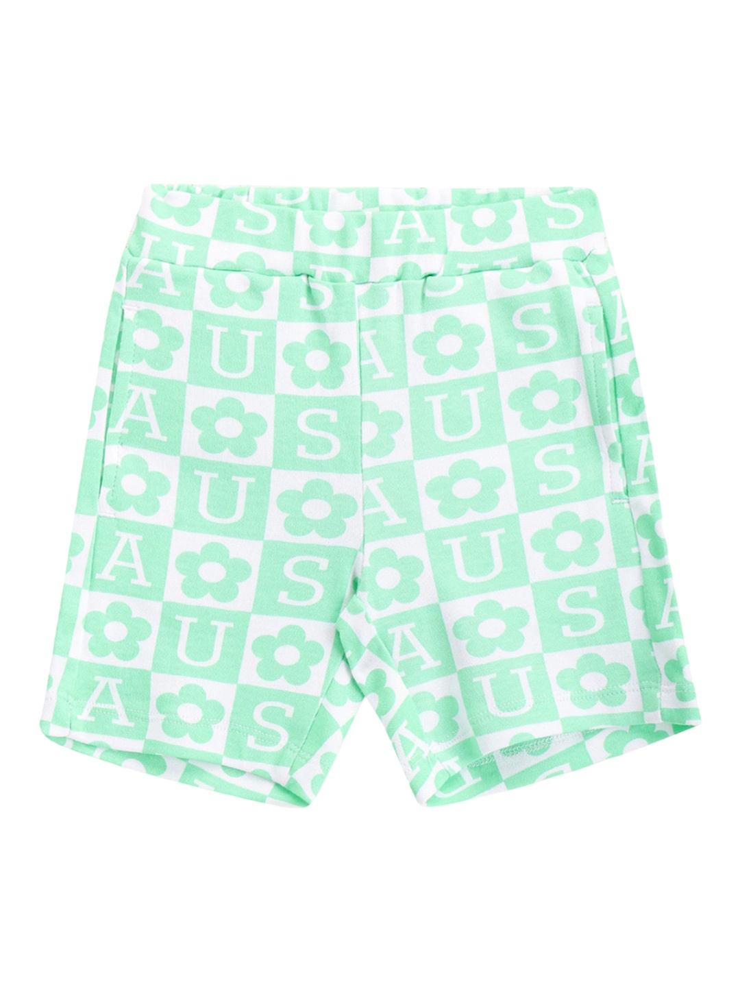 

U.S. Polo Assn. Kids Girls Typography Printed Shorts, Green