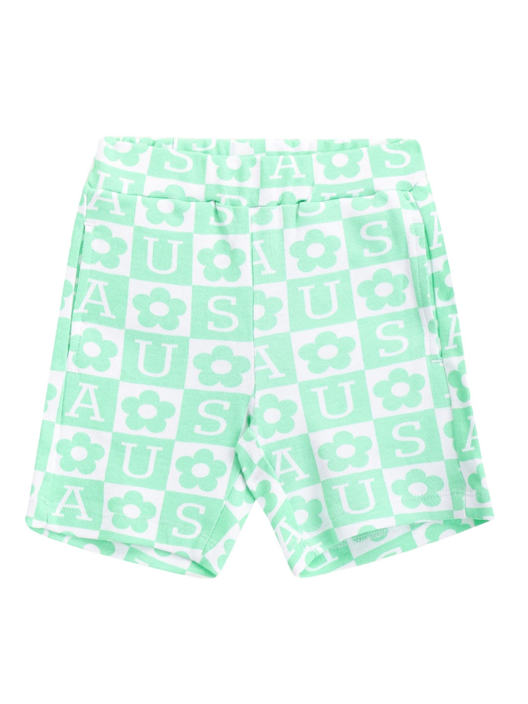 U.S. Polo Assn. Kids Girls Typography Printed Shorts, Green
