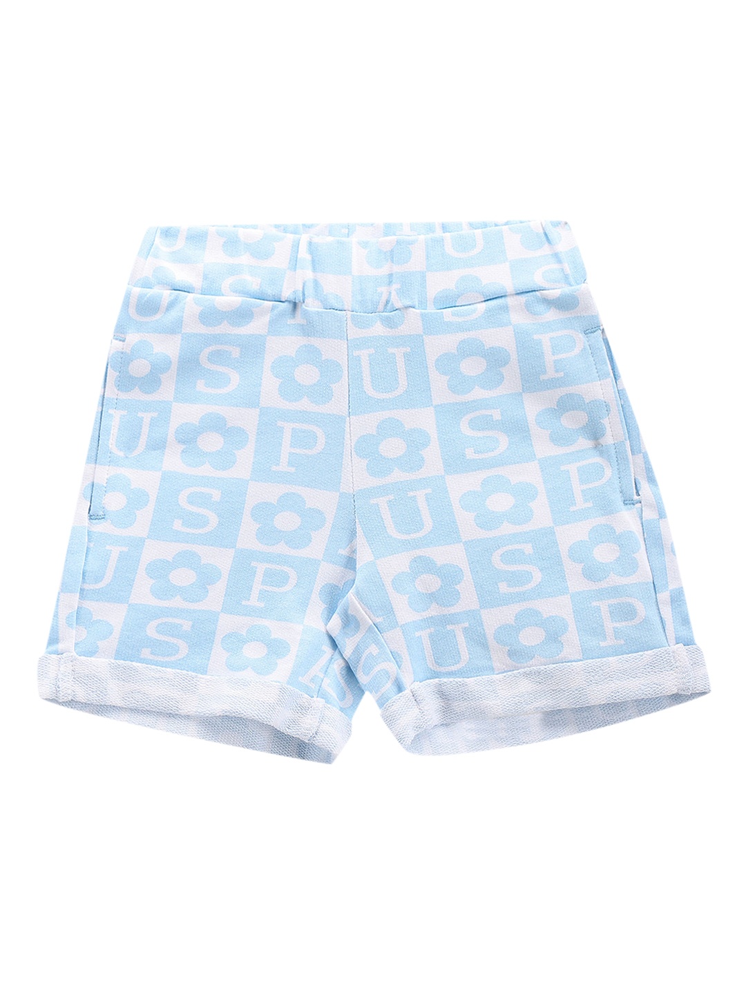 

U.S. Polo Assn. Kids Girls Geometric Printed Shorts, Blue