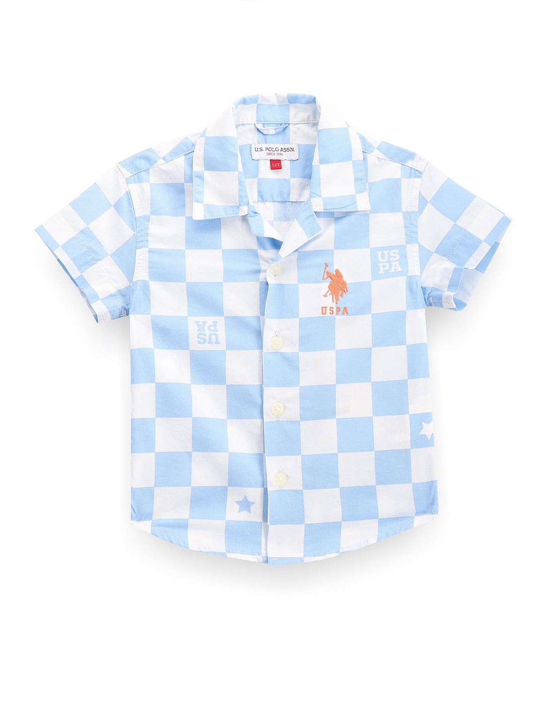 

U.S. Polo Assn. Kids Boys Classic Checked Pure Cotton Casual Shirt, Blue