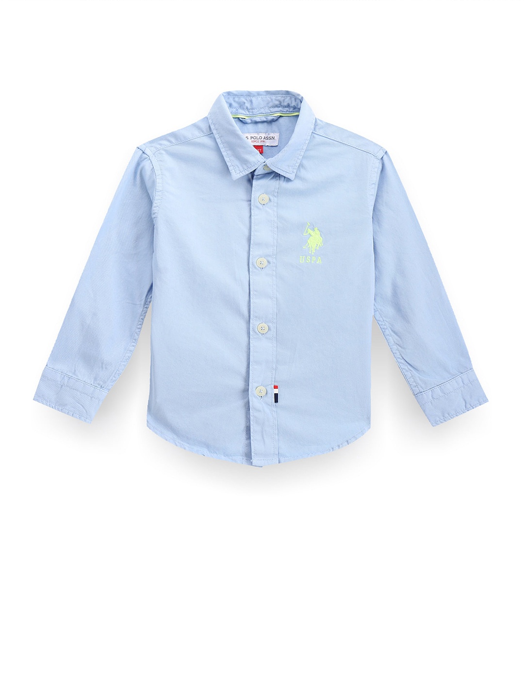 

U.S. Polo Assn. Kids Boys Classic Roll-Up Sleeves Twill Pure Cotton Casual Shirt, Blue
