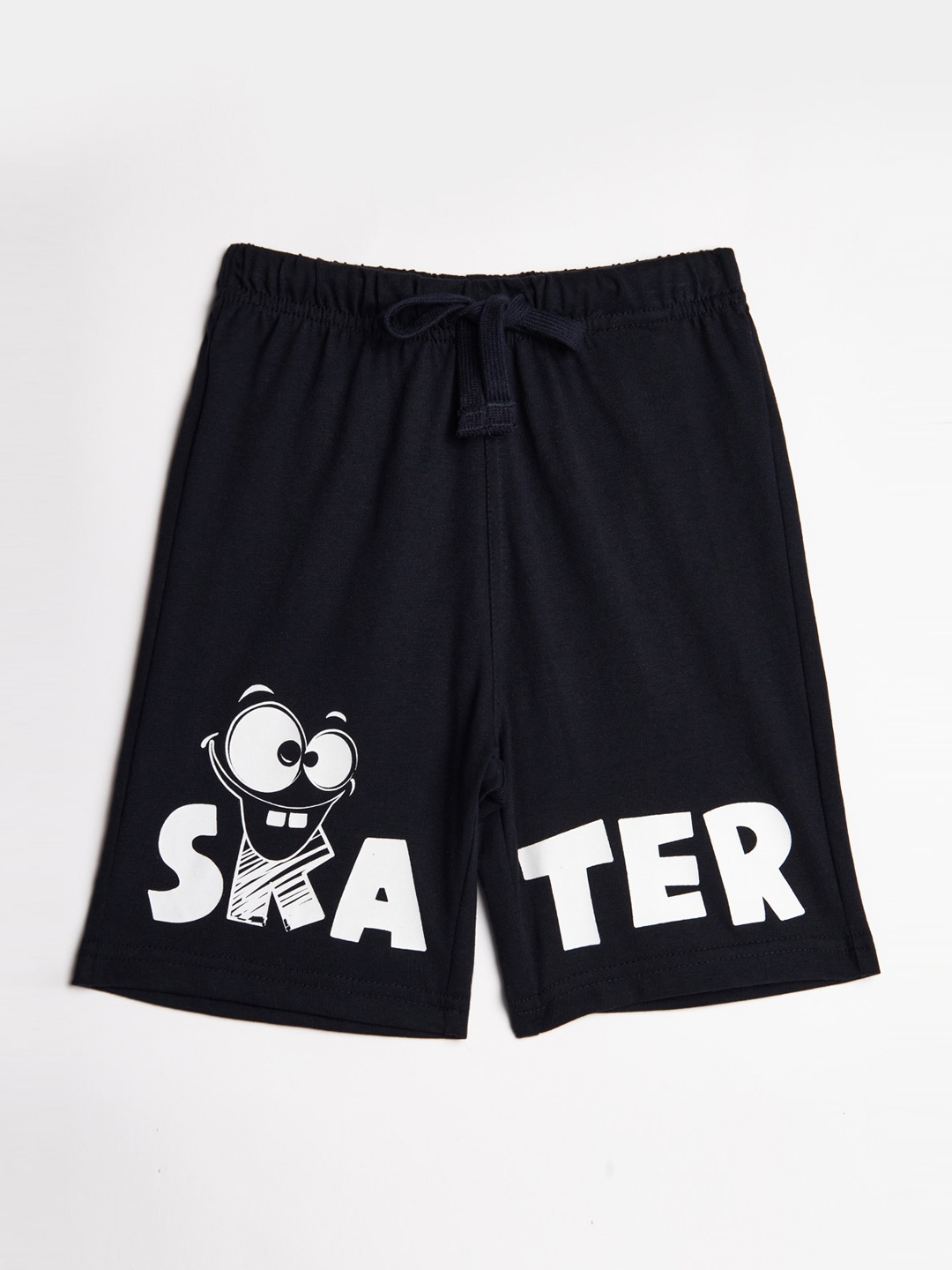 

Zaahii Boys Graphic Printed Mid-Rise Cotton Shorts, Black