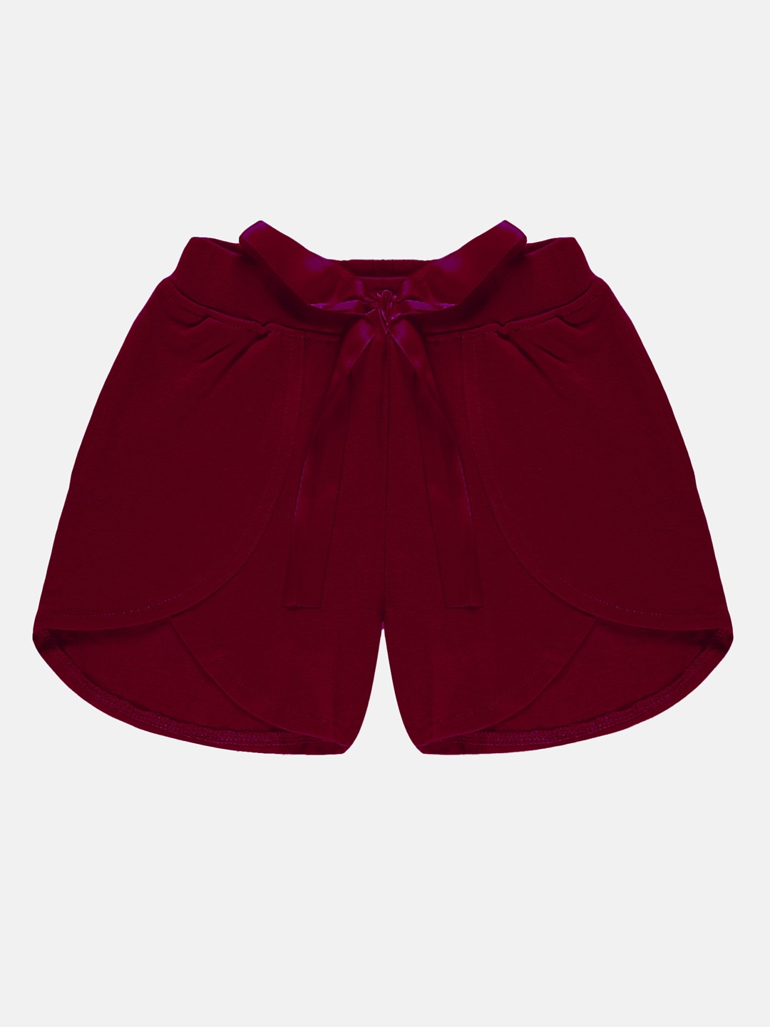 

KiddoPanti Girls Pure Cotton Shorts, Maroon