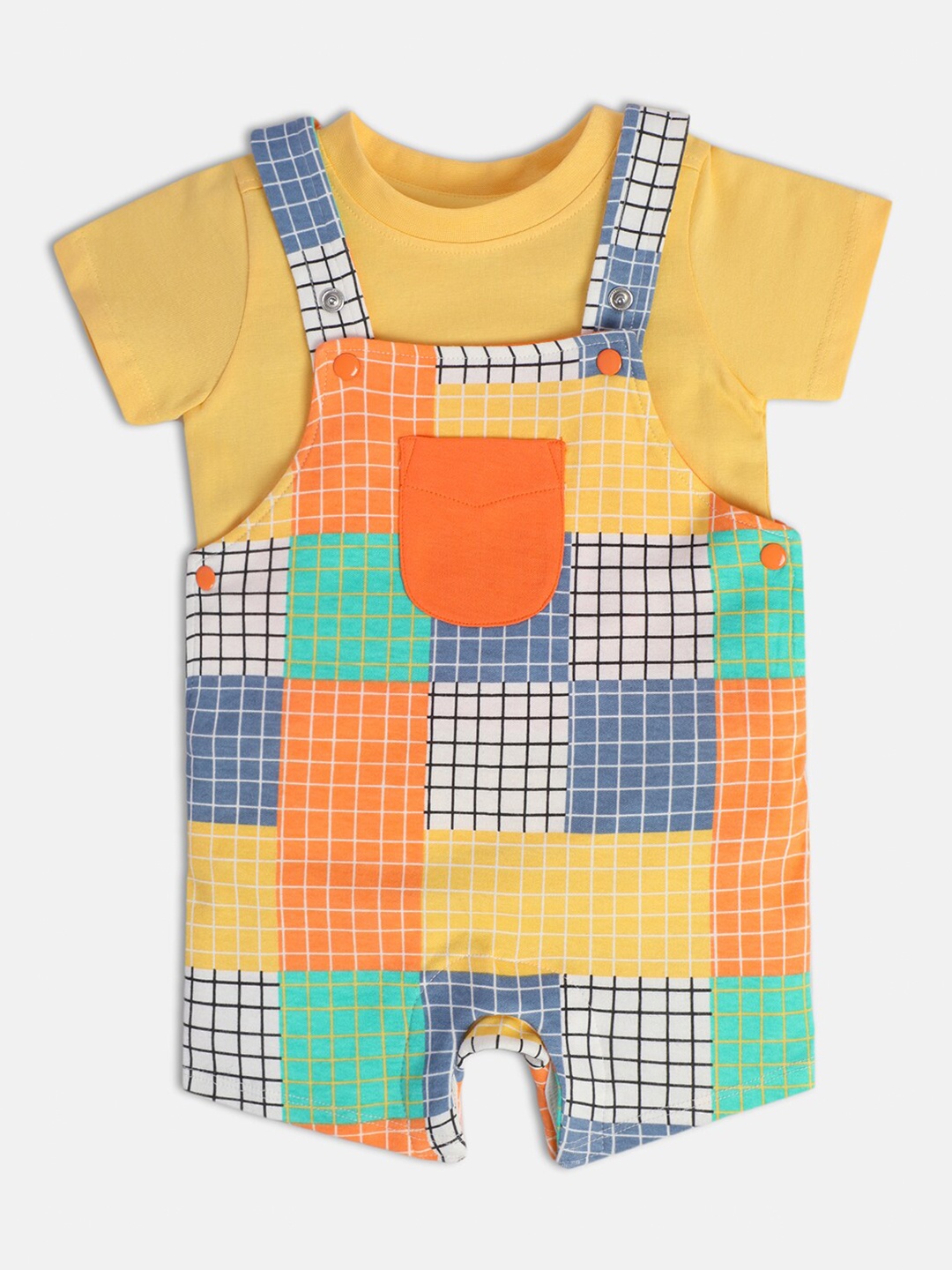 

MINI KLUB Infant Boys Pure Cotton Dungarees with T-shirt, Orange