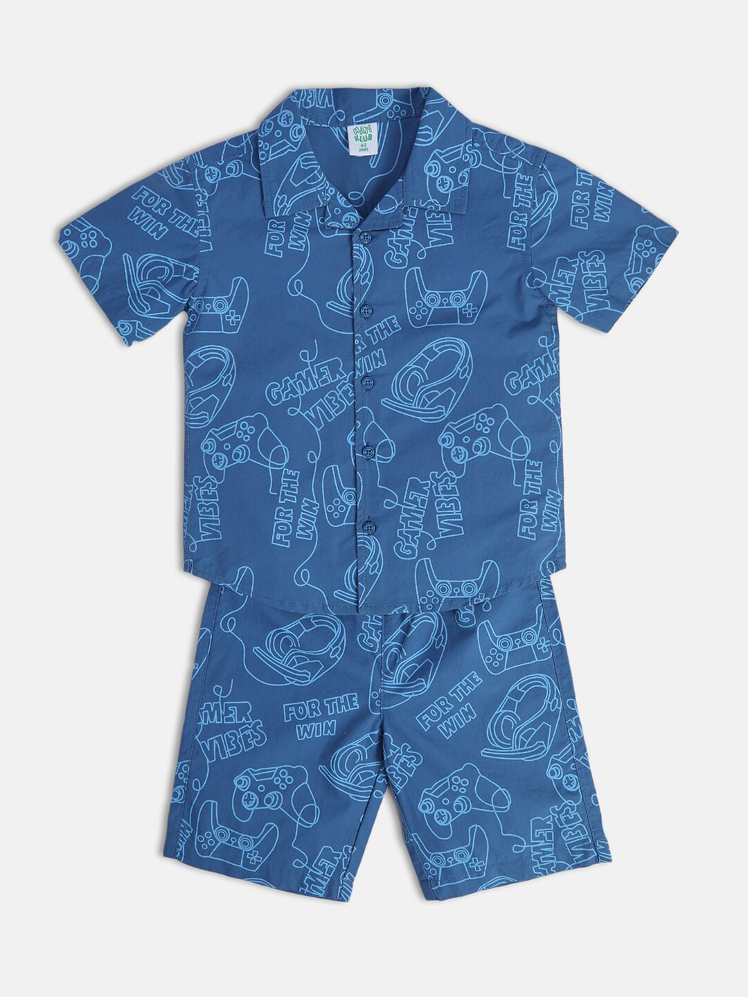 

MINI KLUB Boys Printed Shirt with Shorts, Blue