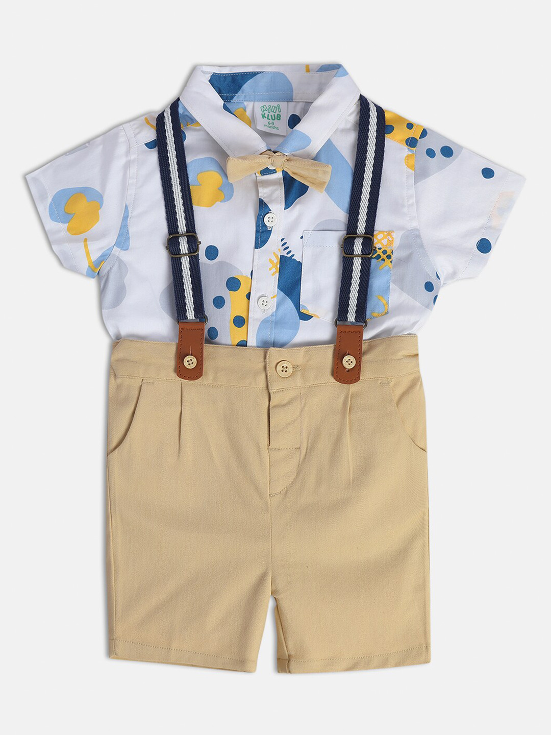 

MINI KLUB Boys Printed Pure Cotton Clothing Set, White